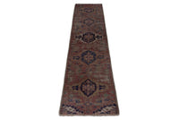 Turkish Anatolian runner rug in terracotta and navy, view 11 of 18