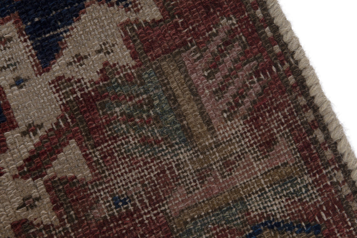 Turkish Anatolian runner rug in terracotta and navy, view 16 of 18
