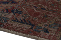 Turkish Anatolian runner rug in terracotta and navy, view 17 of 18