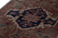 Turkish Anatolian runner rug in terracotta and navy, view 18 of 18