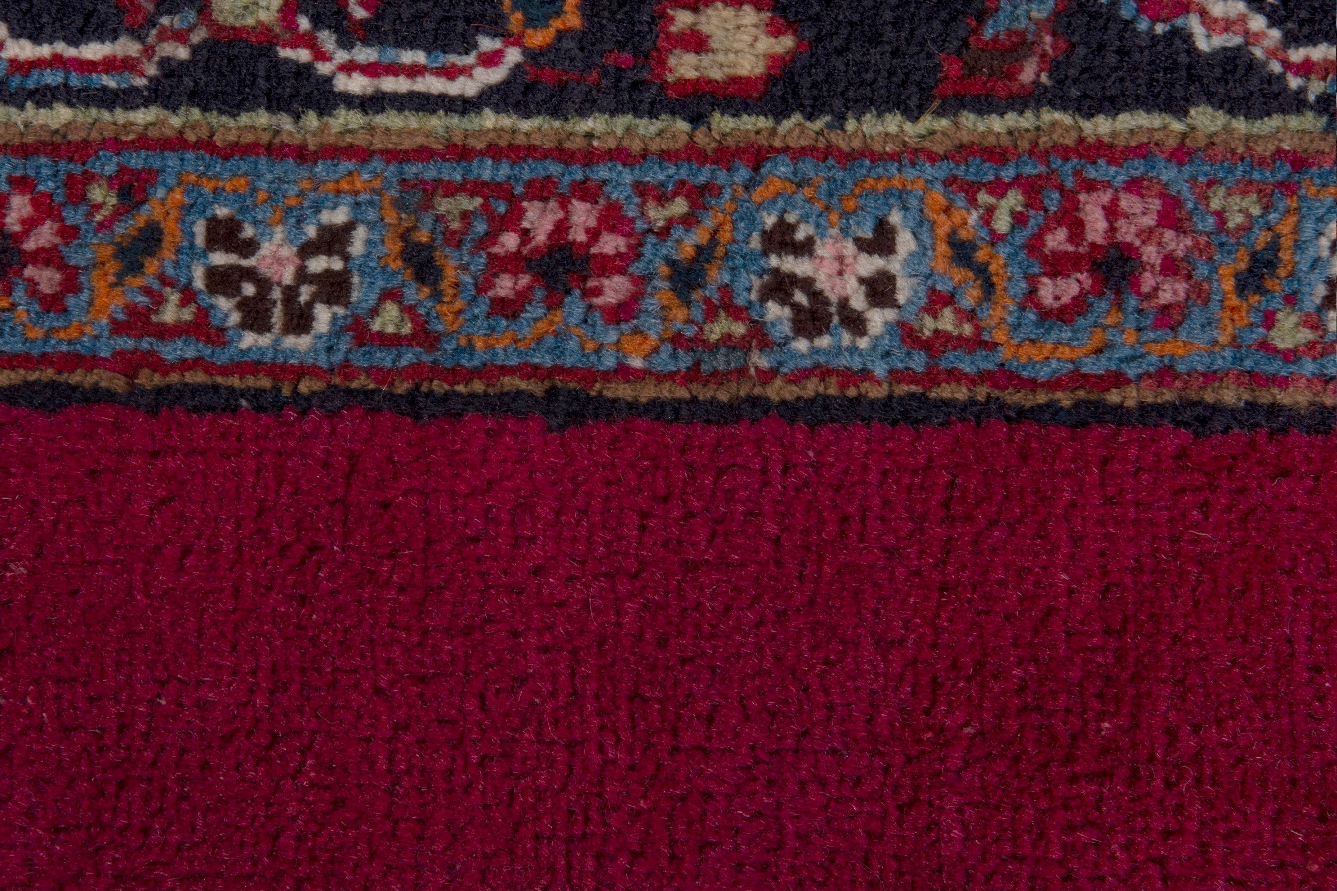 Persian Mashhad runner rug in burgundy and faded red, view 13 of 17