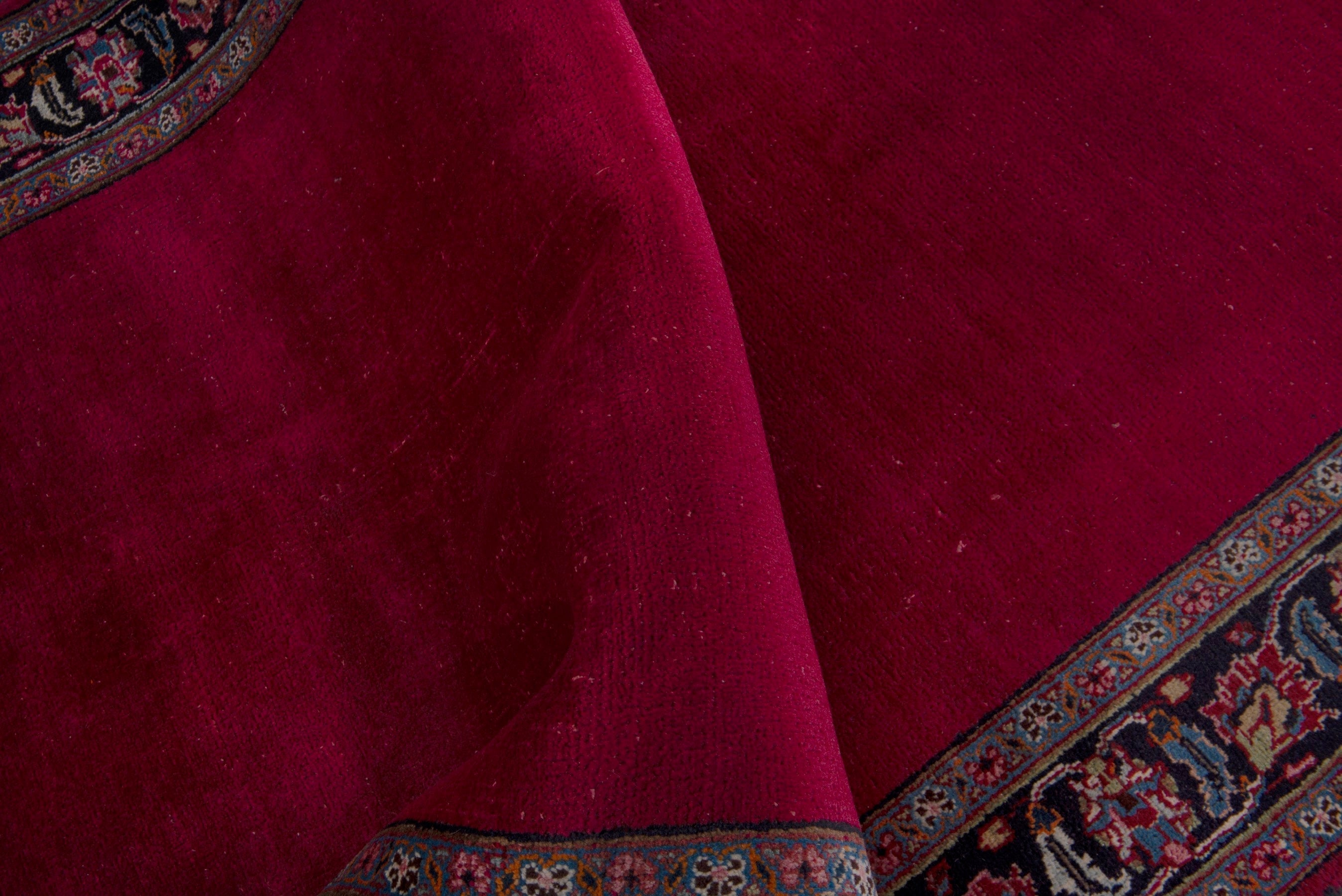 Persian Mashhad runner rug in burgundy and faded red, view 14 of 17