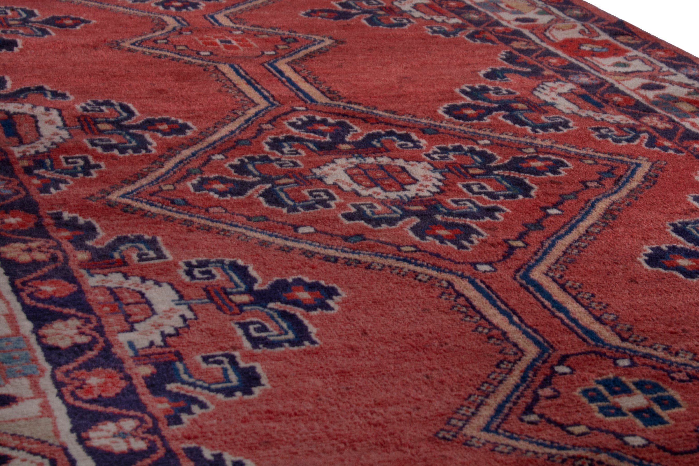 Persian Mahal runner rug in deep red and faded red, view 10 of 18