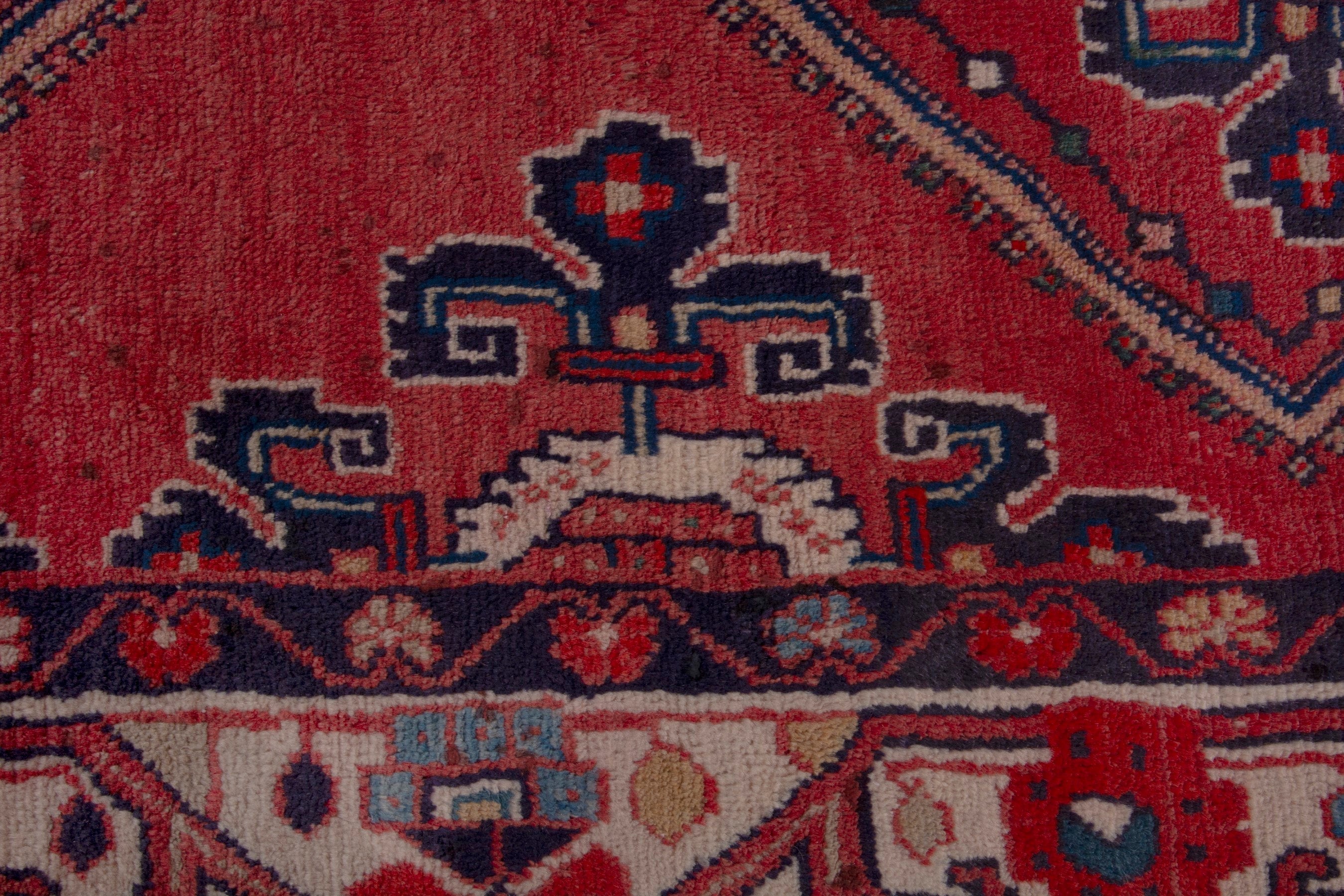 Persian Mahal runner rug in deep red and faded red, view 12 of 18