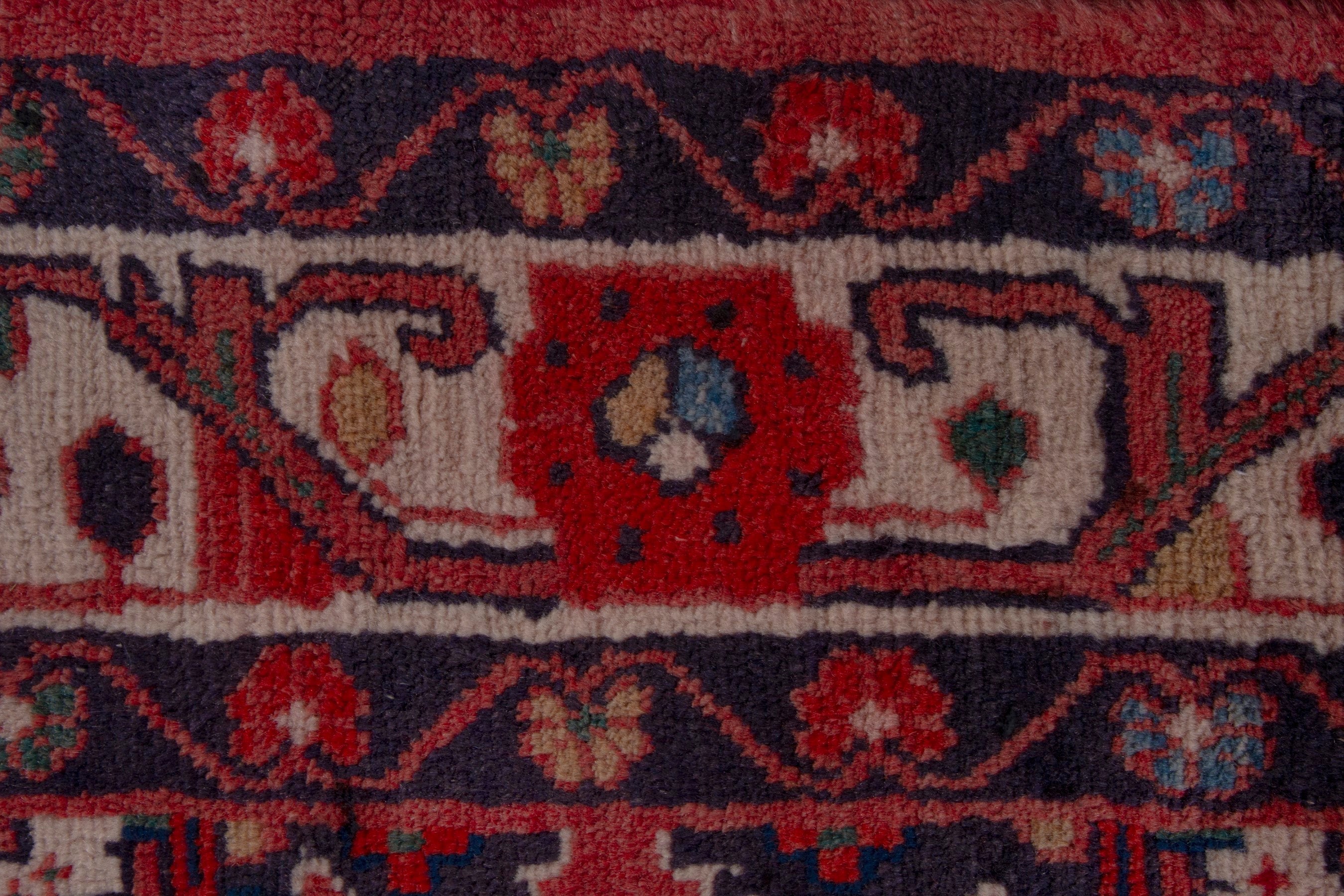 Persian Mahal runner rug in deep red and faded red, view 13 of 18
