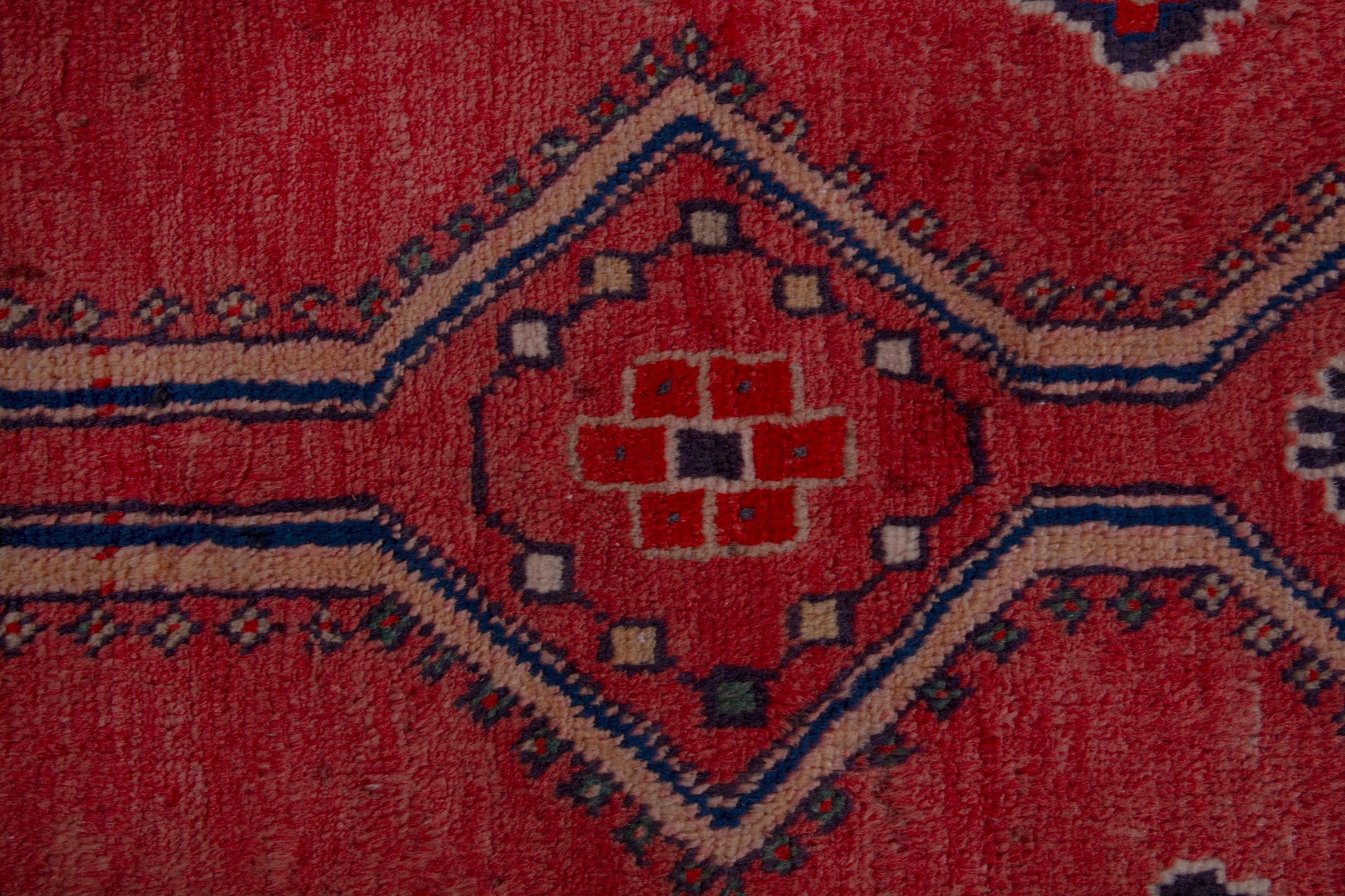 Persian Mahal runner rug in deep red and faded red, view 14 of 18