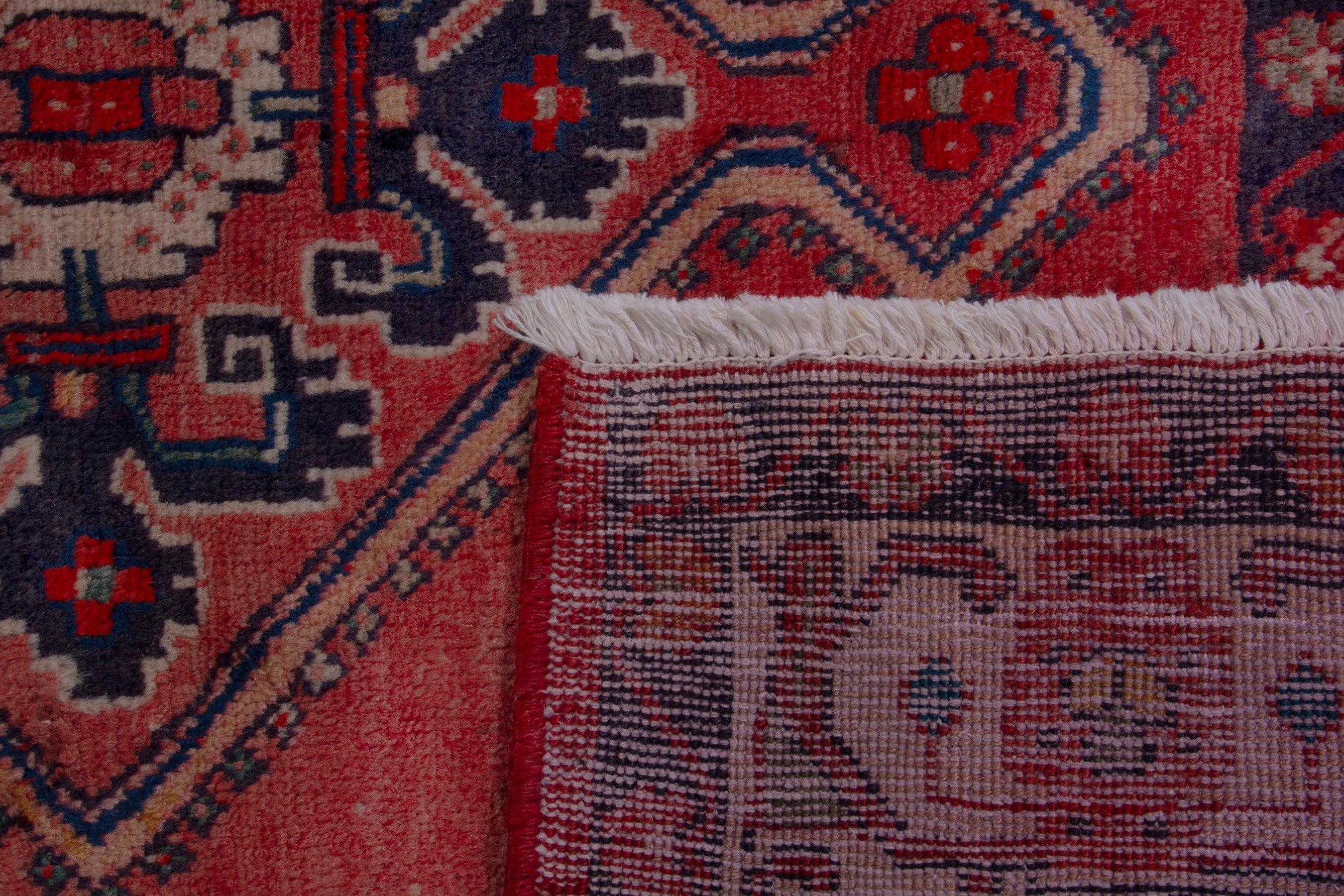 Persian Mahal runner rug in deep red and faded red, view 18 of 18