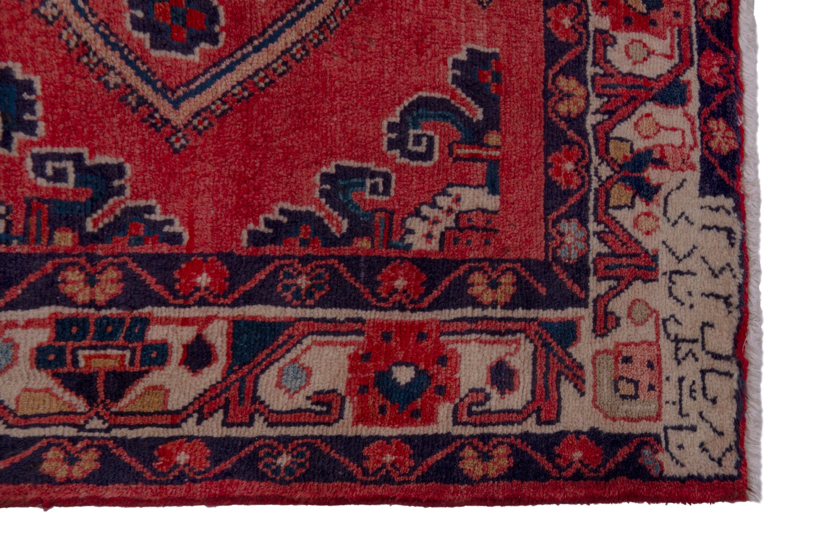 Persian Mahal runner rug in deep red and faded red, view 5 of 18