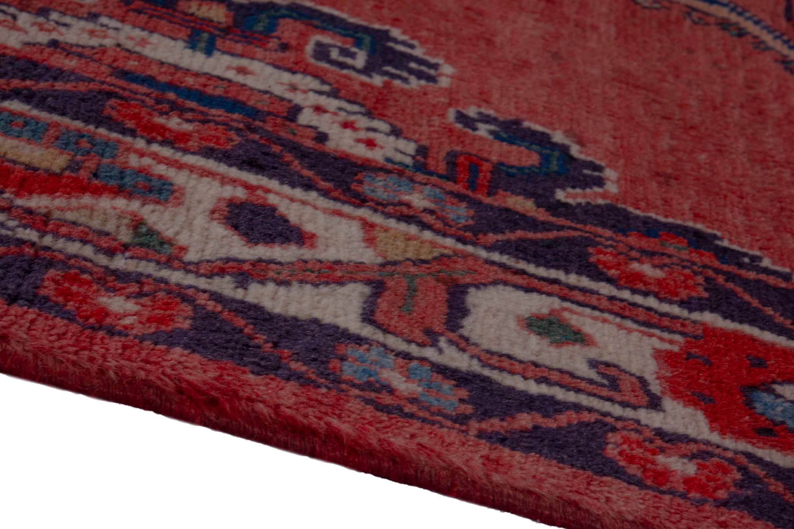 Persian Mahal runner rug in deep red and faded red, view 8 of 18