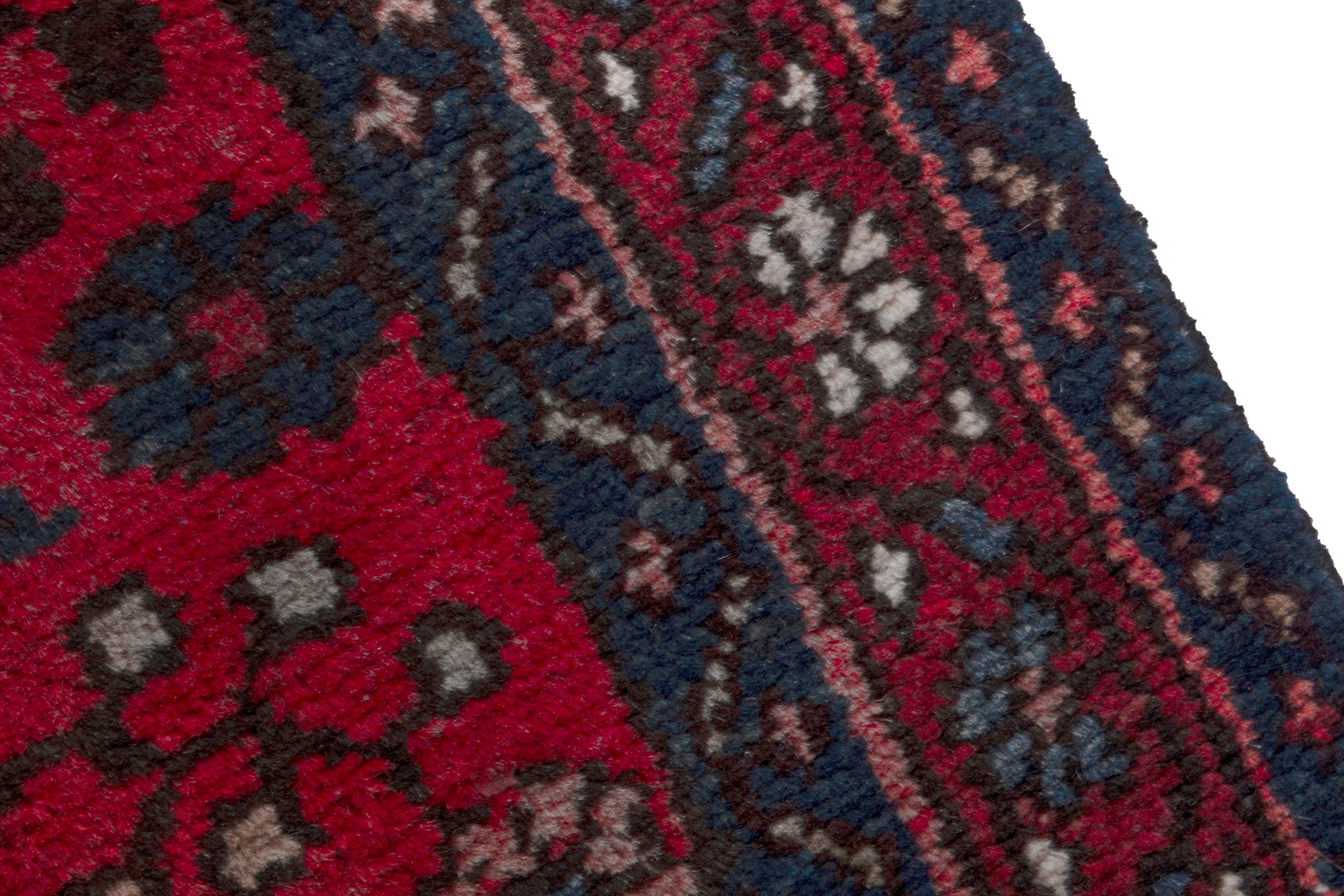 Persian Hamedan runner rug in deep red and cream, view 7 of 17