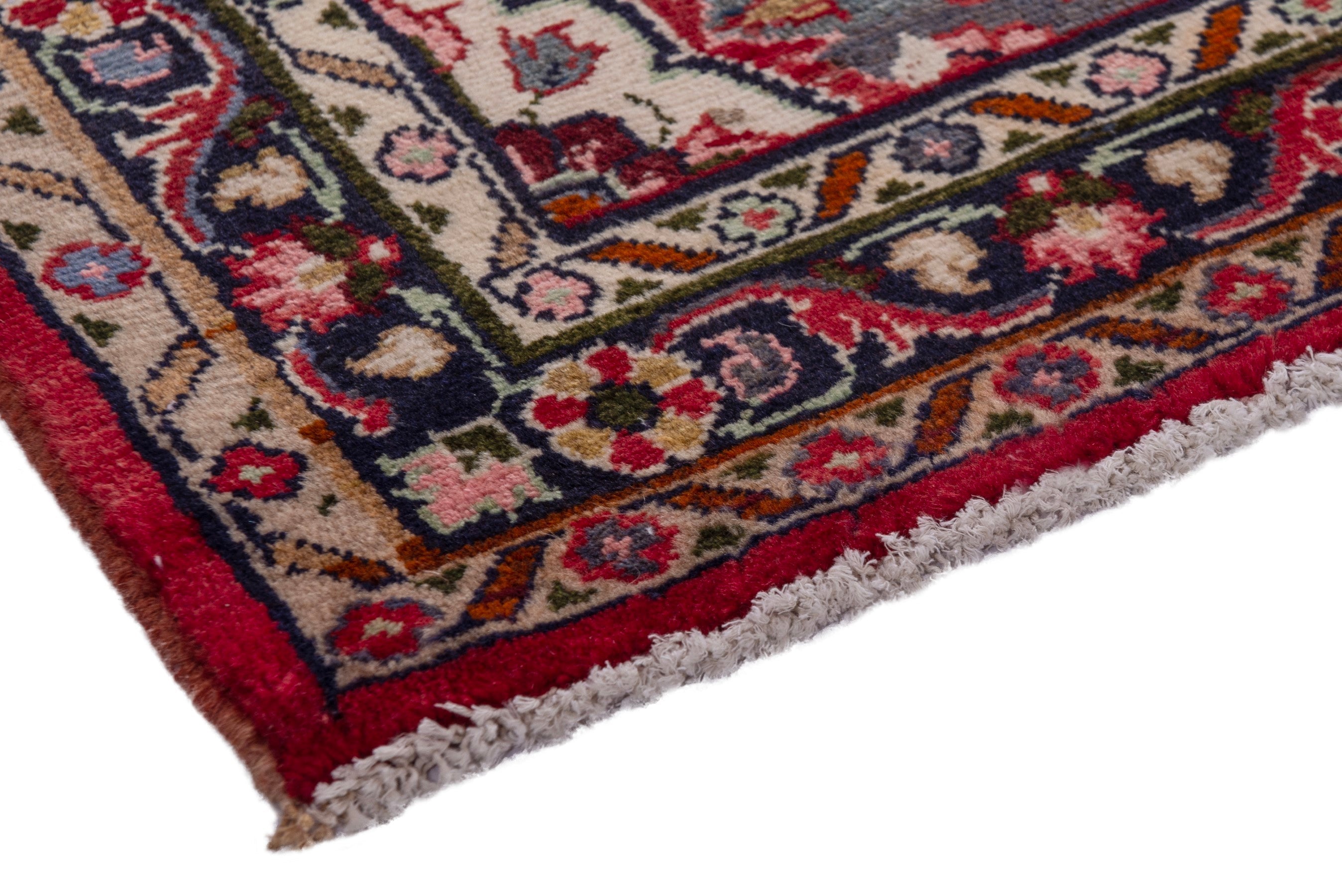 Persian Hamedan runner rug in deep red and ivory, view 4 of 18
