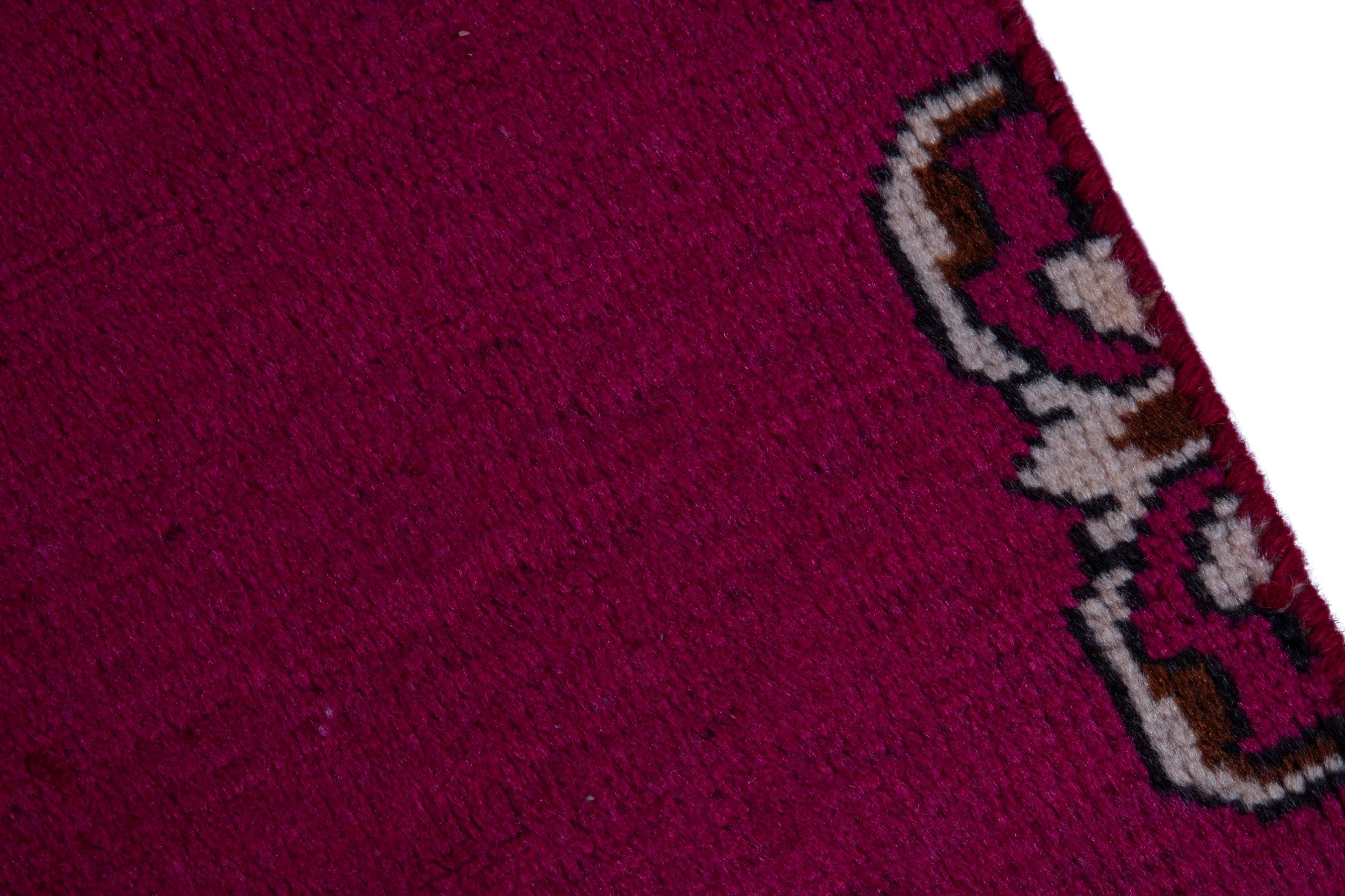 Persian Tabriz runner rug in burgundy, view 7 of 18