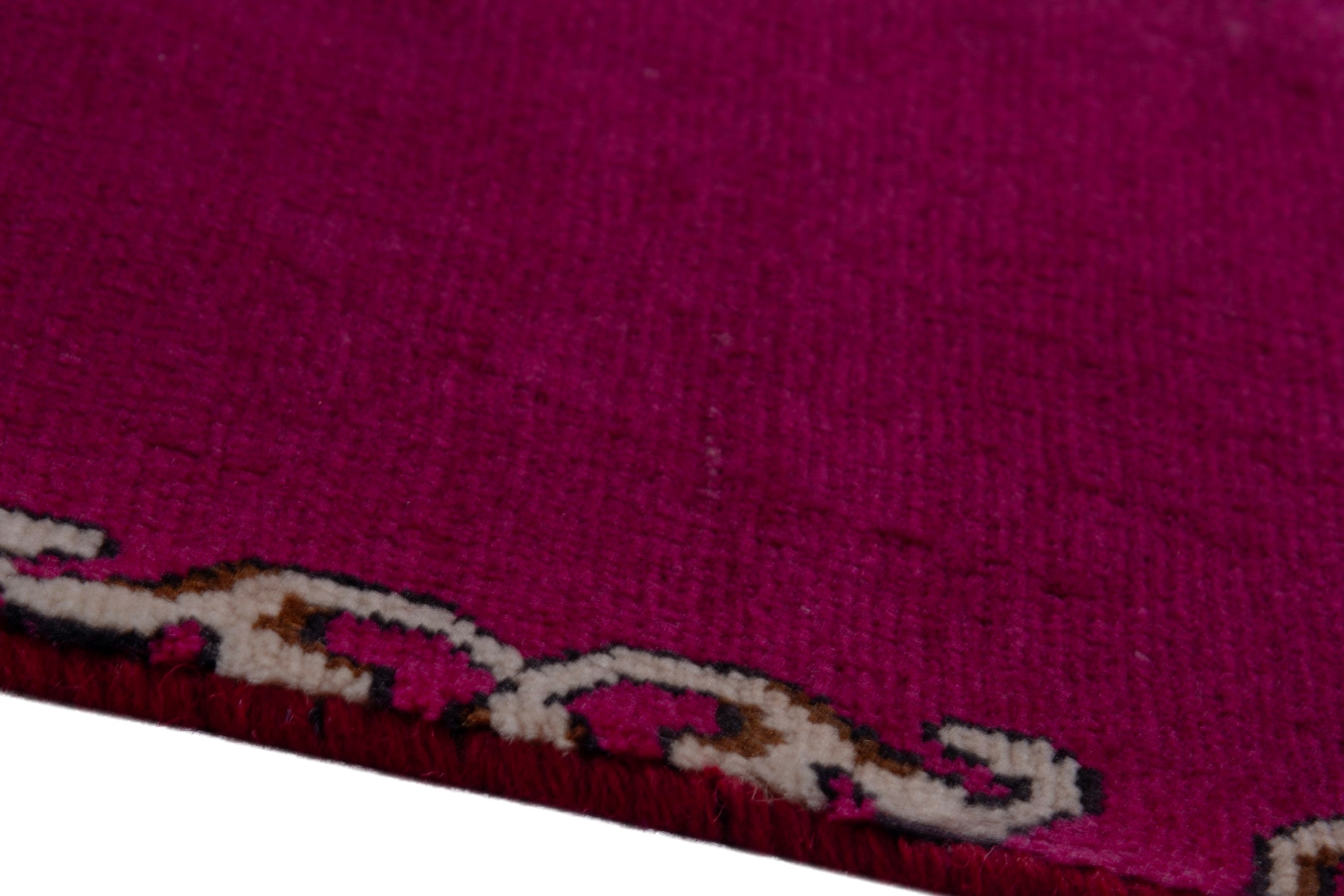 Persian Tabriz runner rug in burgundy, view 8 of 18