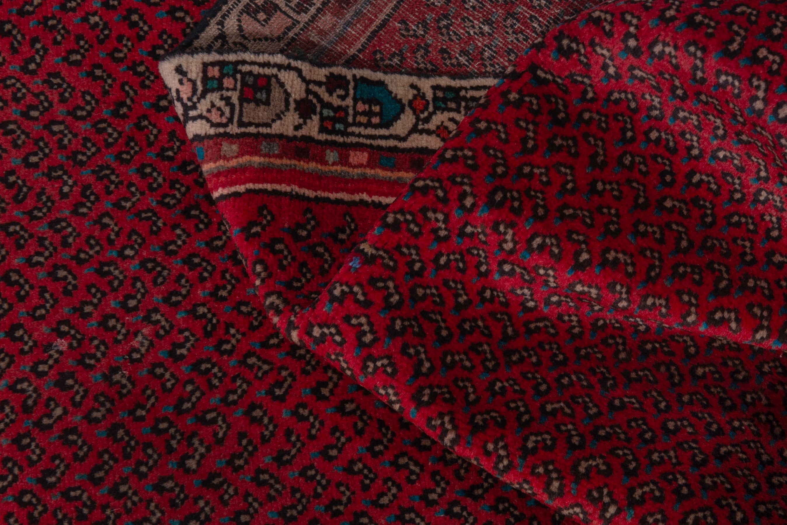 Persian Botteh runner rug in deep red and charcoal, view 15 of 17