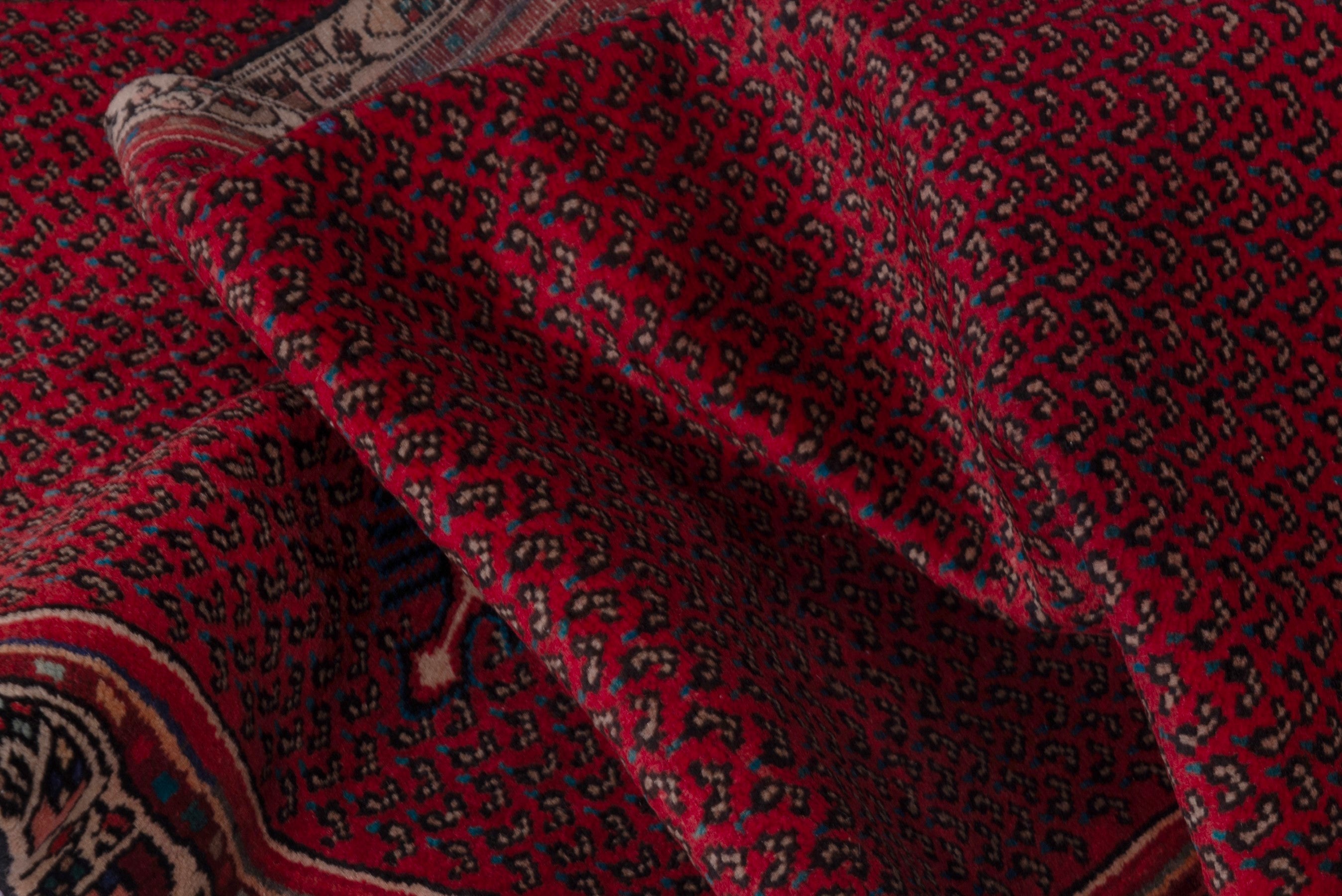 Persian Botteh runner rug in deep red and charcoal, view 16 of 17