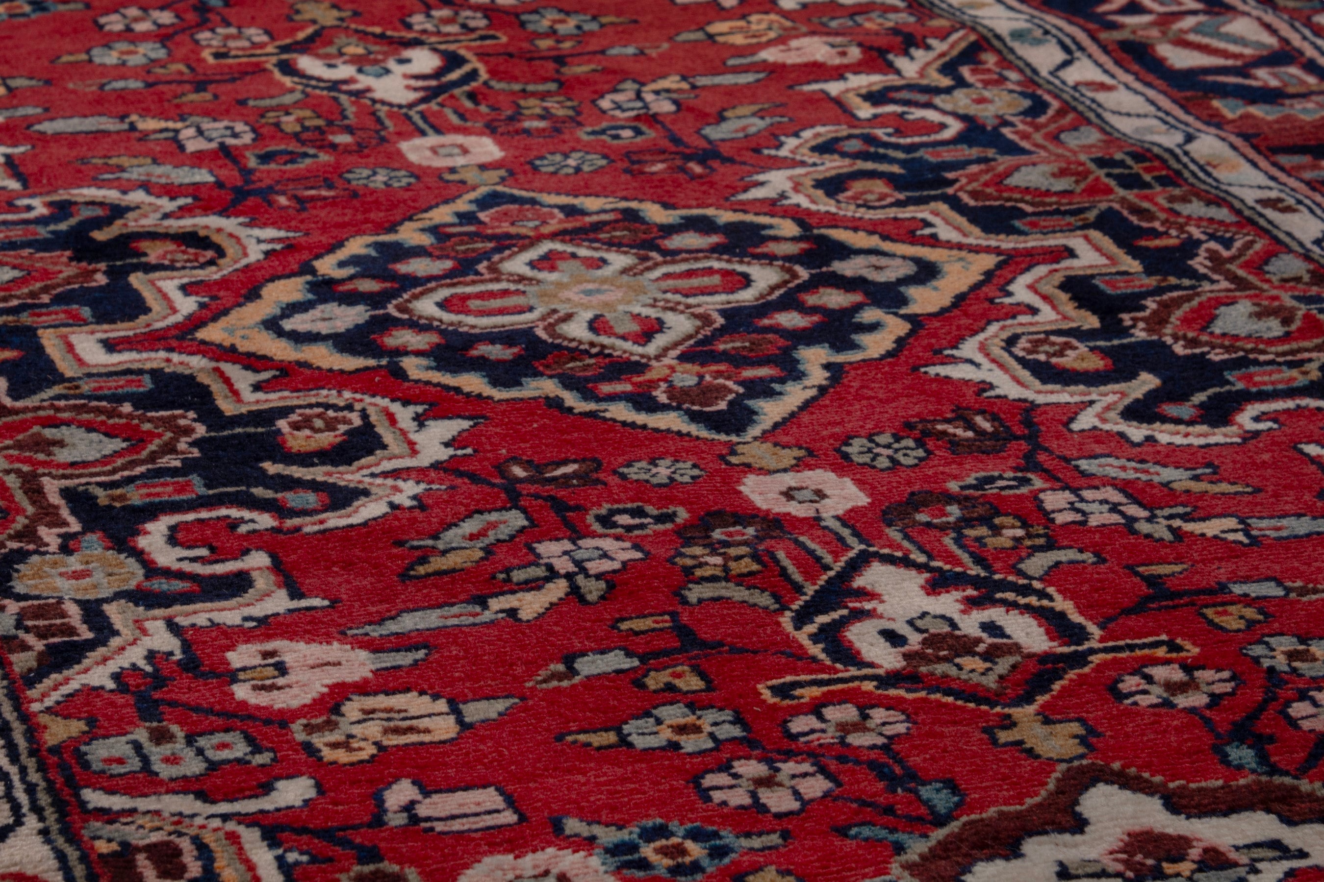 Persian Hamedan runner rug in deep red and burgundy, view 10 of 19