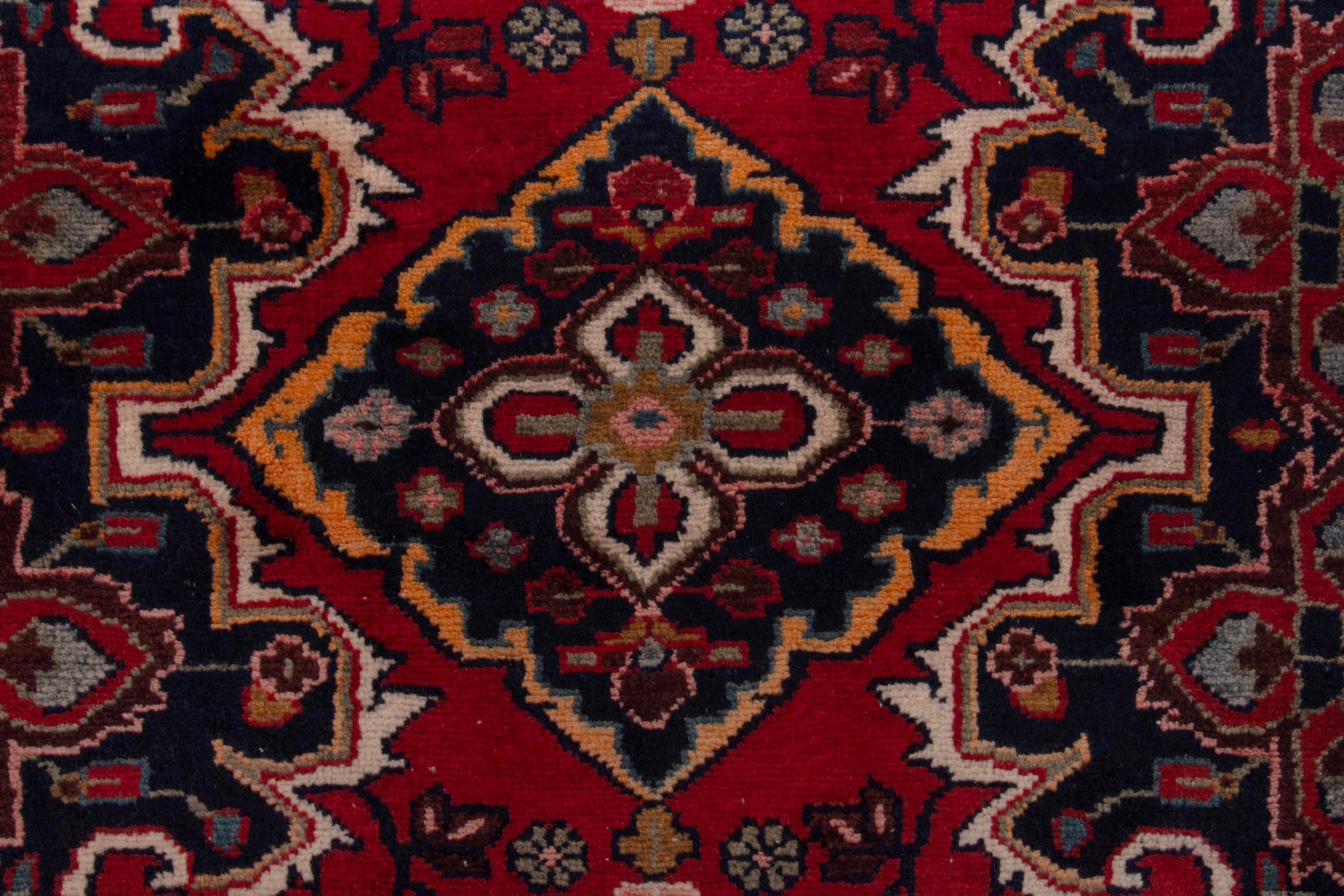 Persian Hamedan runner rug in deep red and burgundy, view 12 of 19