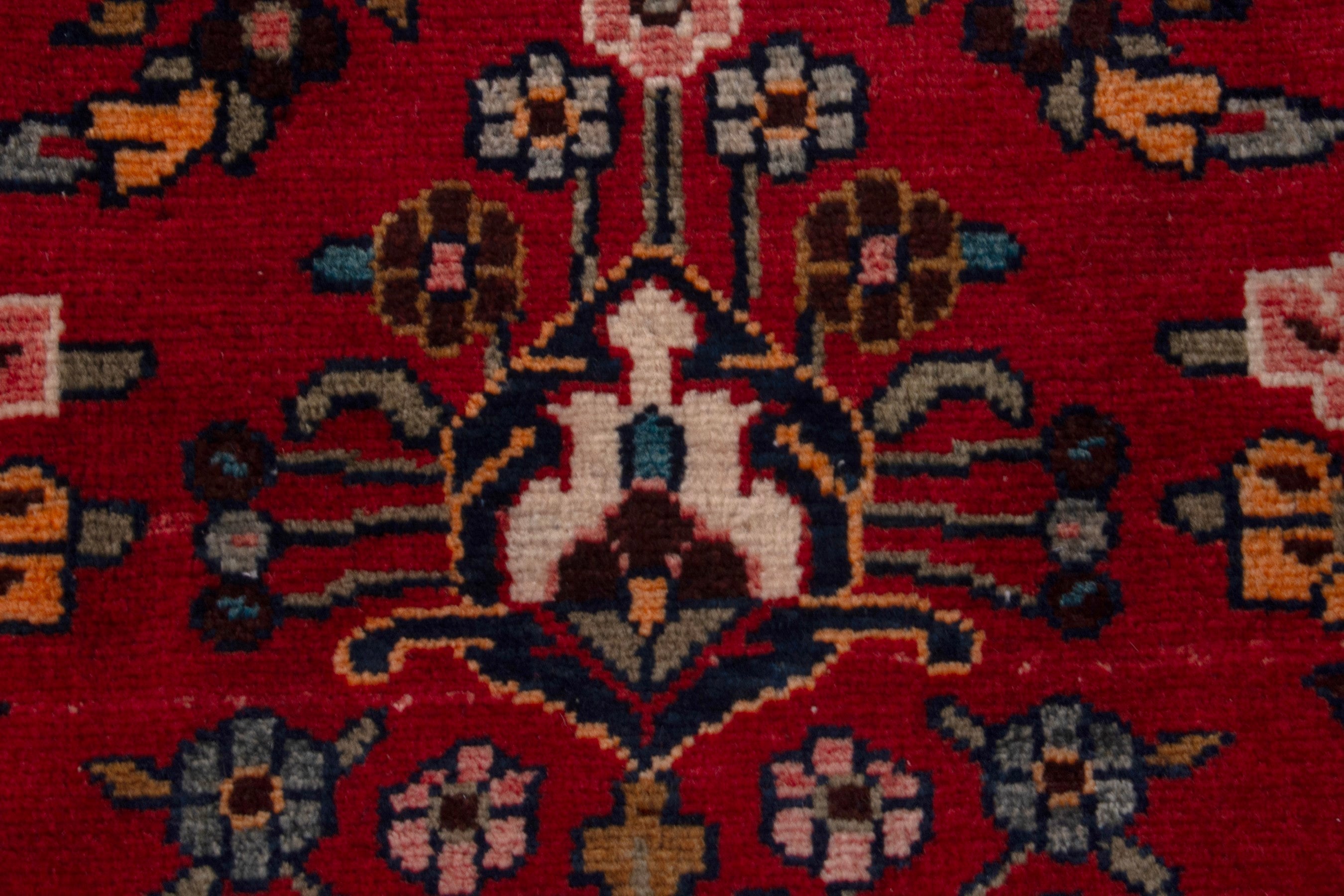 Persian Hamedan runner rug in deep red and burgundy, view 13 of 19