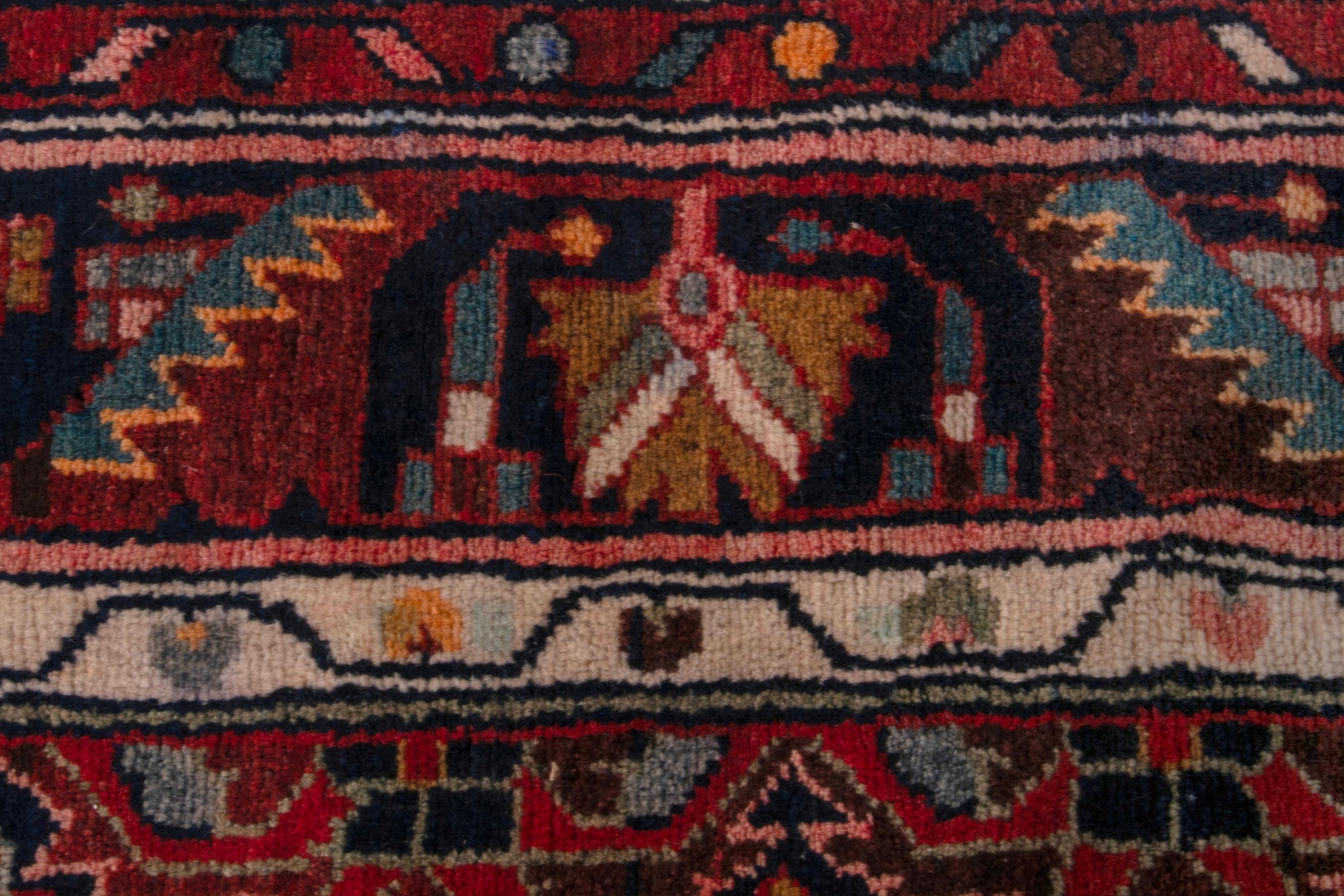 Persian Hamedan runner rug in deep red and burgundy, view 14 of 19