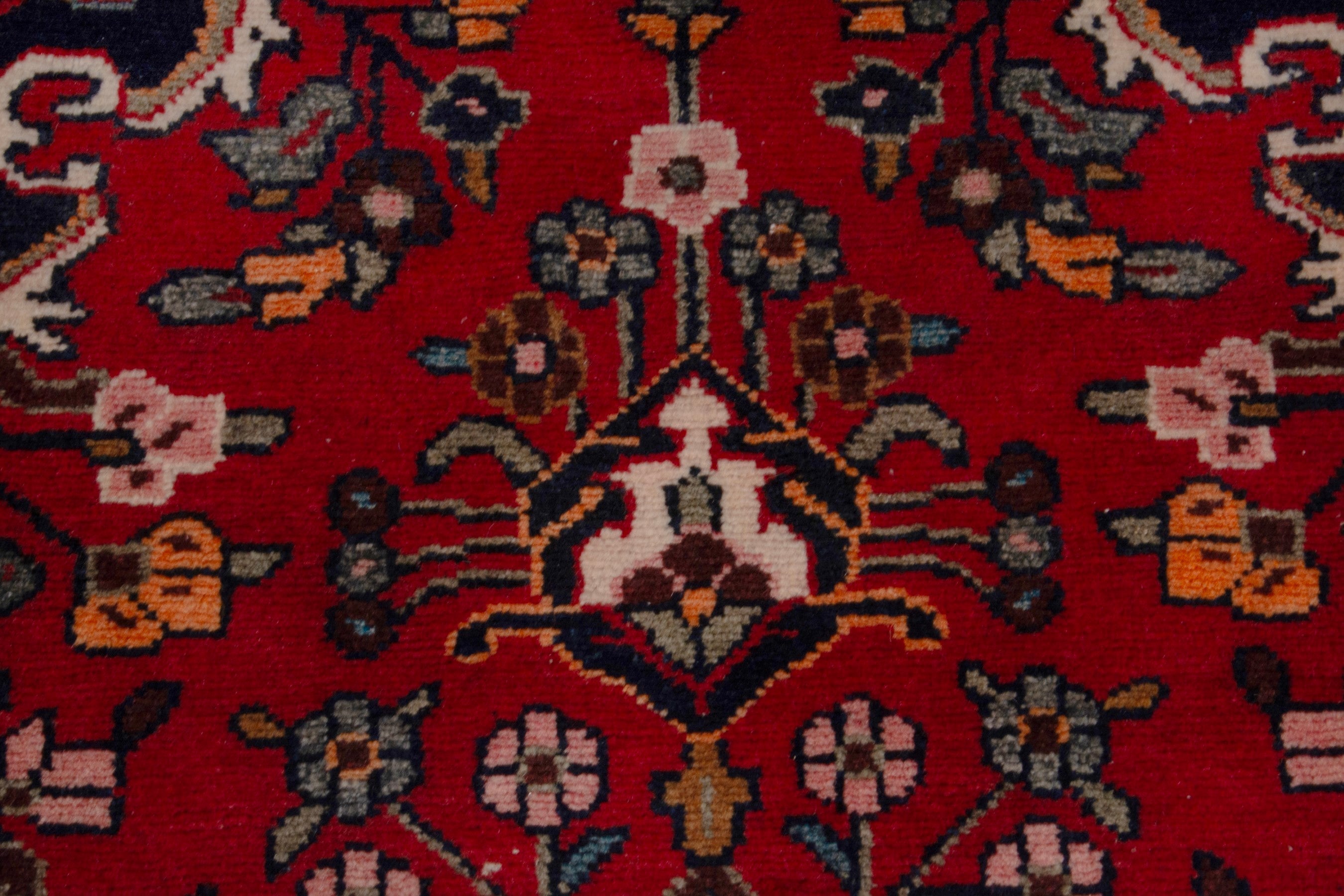 Persian Hamedan runner rug in deep red and burgundy, view 15 of 19