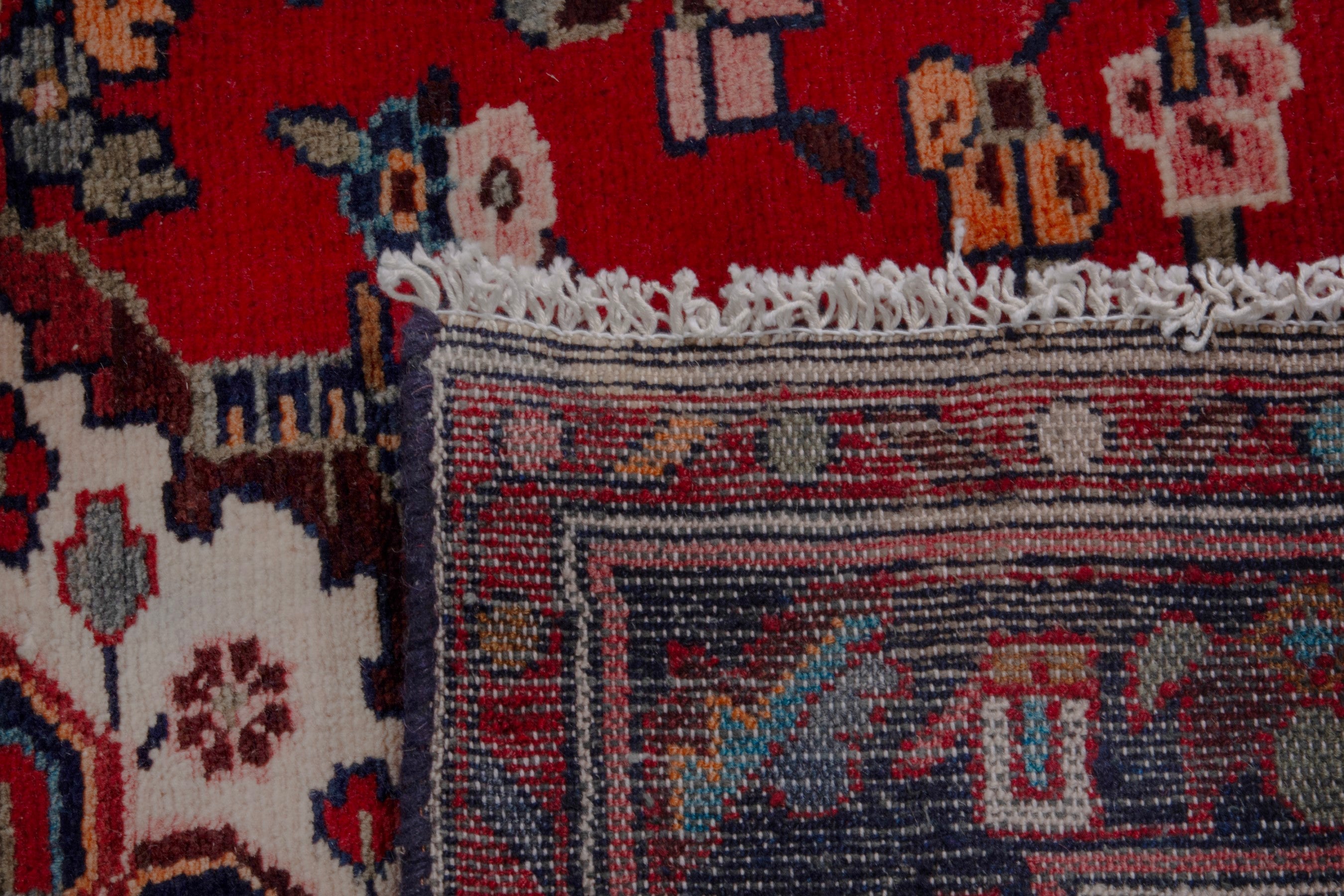Persian Hamedan runner rug in deep red and burgundy, view 19 of 19