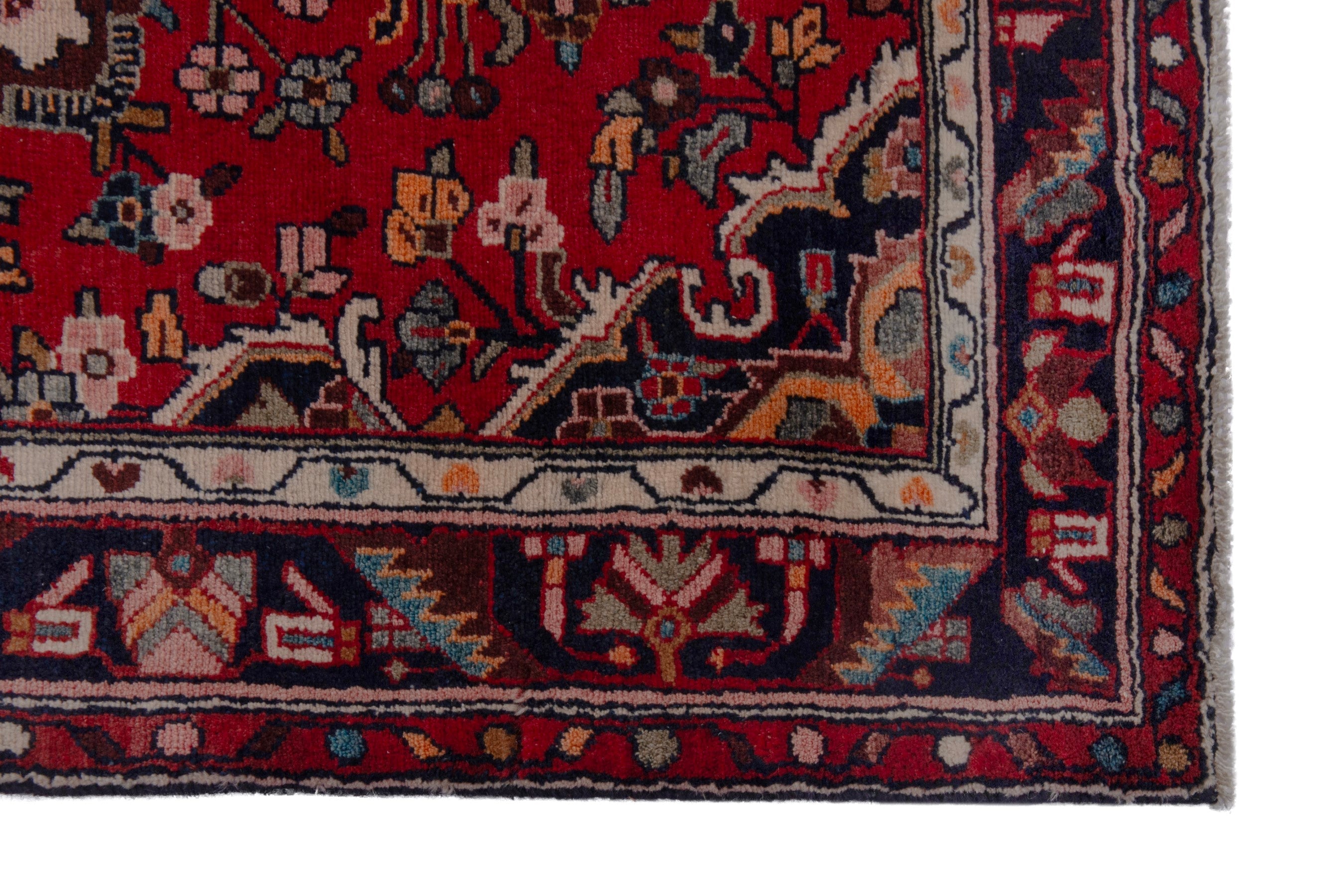 Persian Hamedan runner rug in deep red and burgundy, view 5 of 19