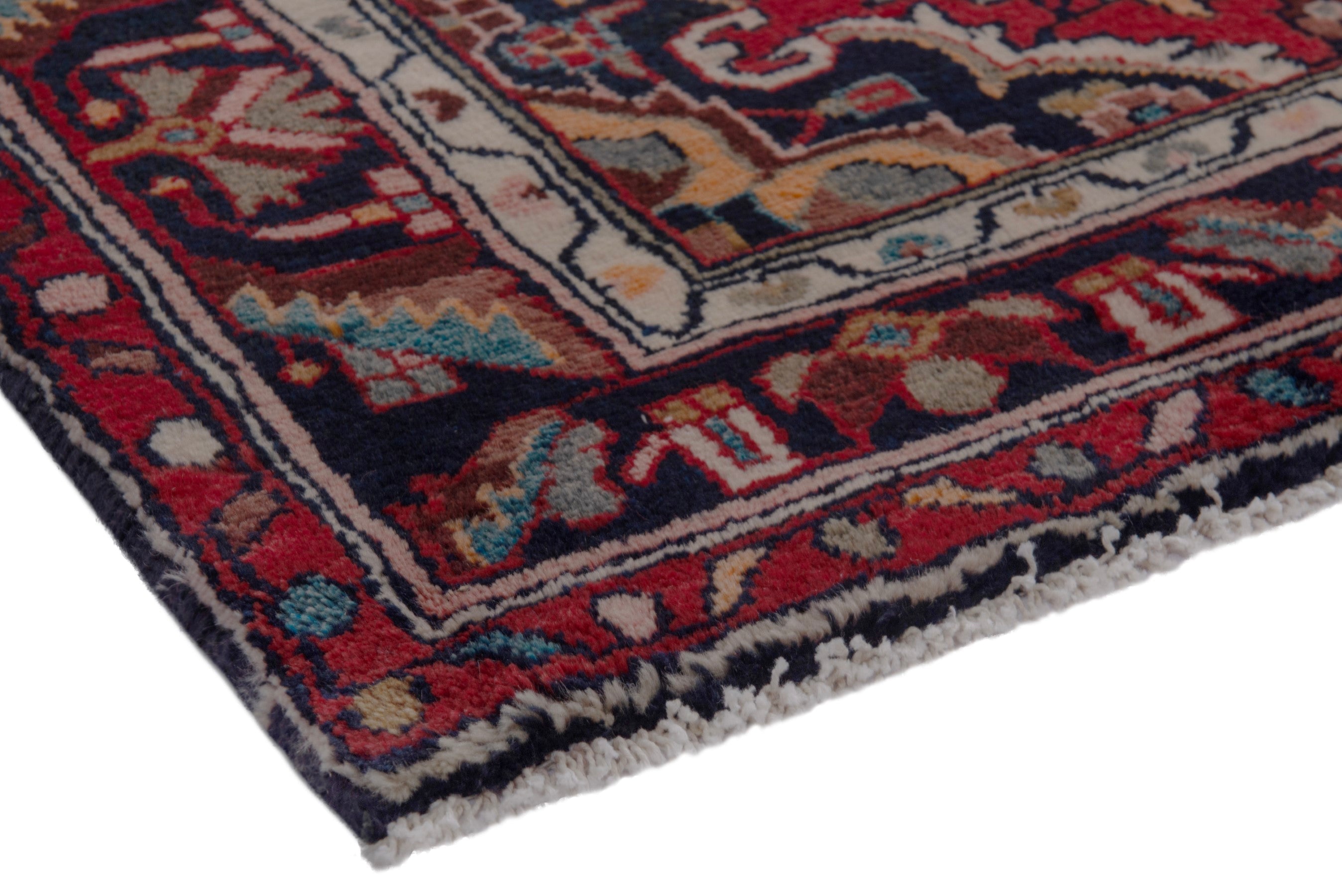 Persian Hamedan runner rug in deep red and burgundy, view 4 of 19