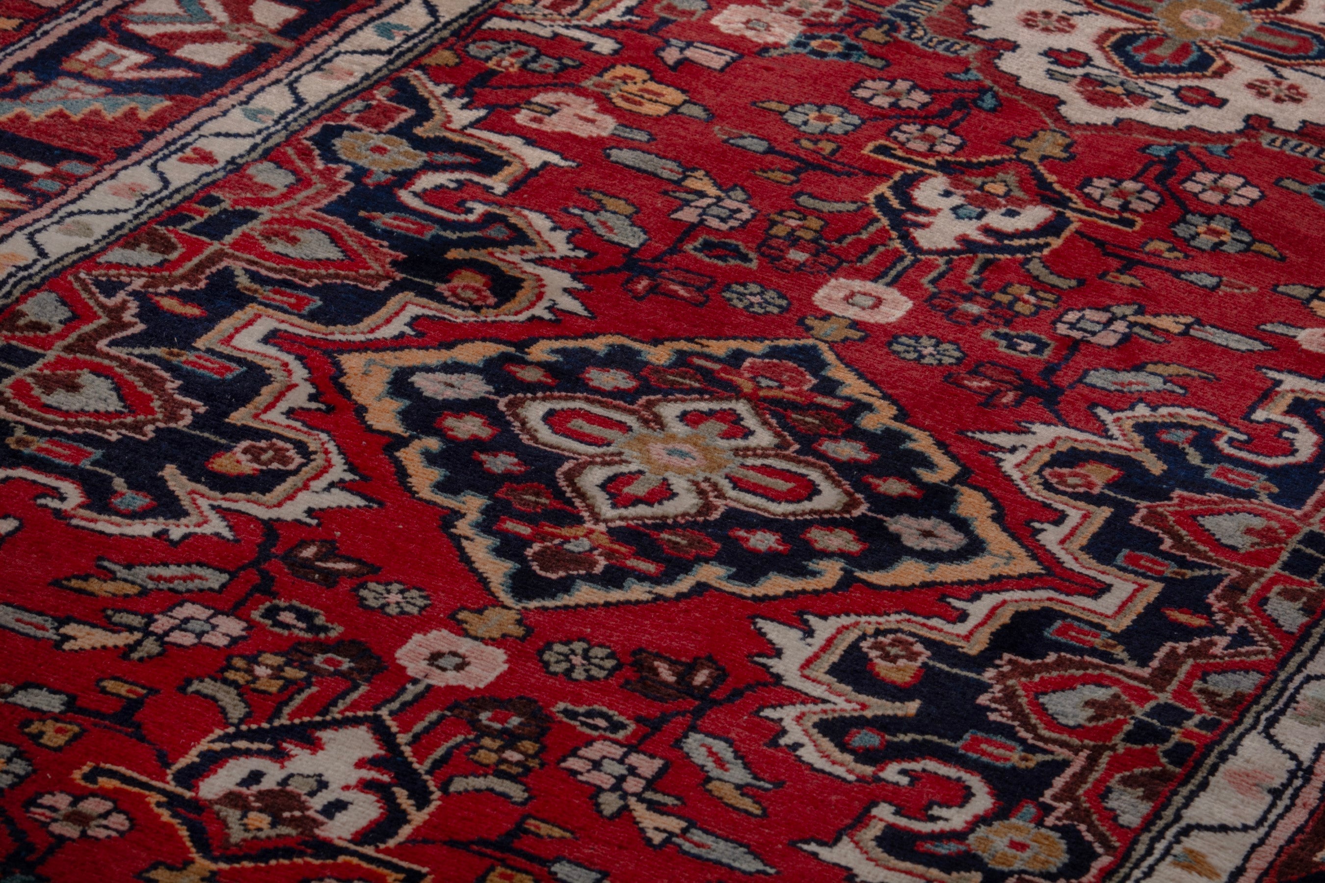 Persian Hamedan runner rug in deep red and burgundy, view 9 of 19