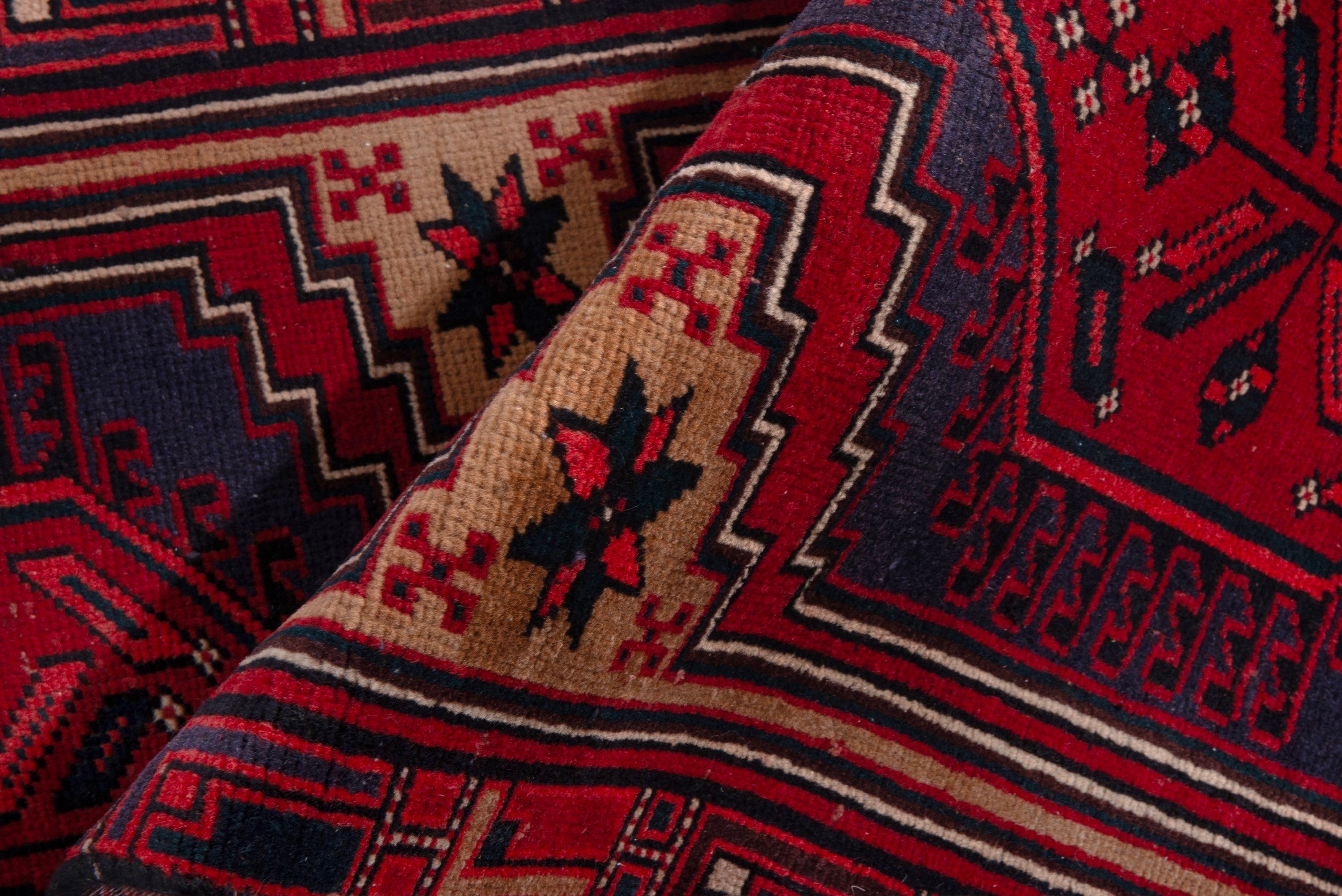 Persian Ardabil runner rug in burgundy and deep red, view 15 of 18