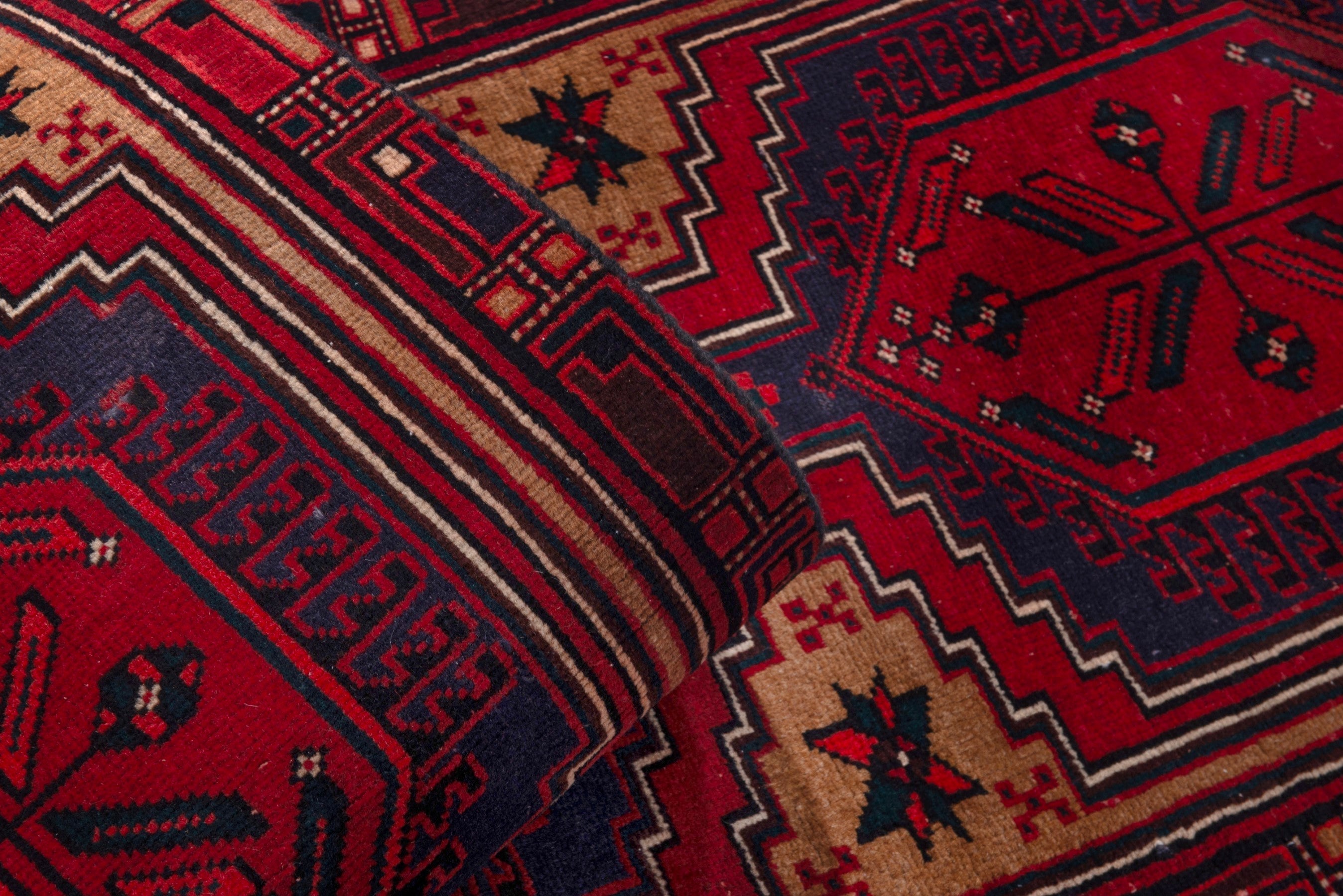 Persian Ardabil runner rug in burgundy and deep red, view 17 of 18