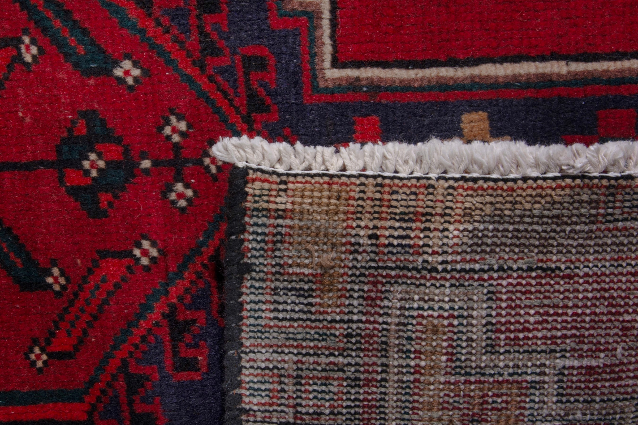 Persian Ardabil runner rug in burgundy and deep red, view 18 of 18