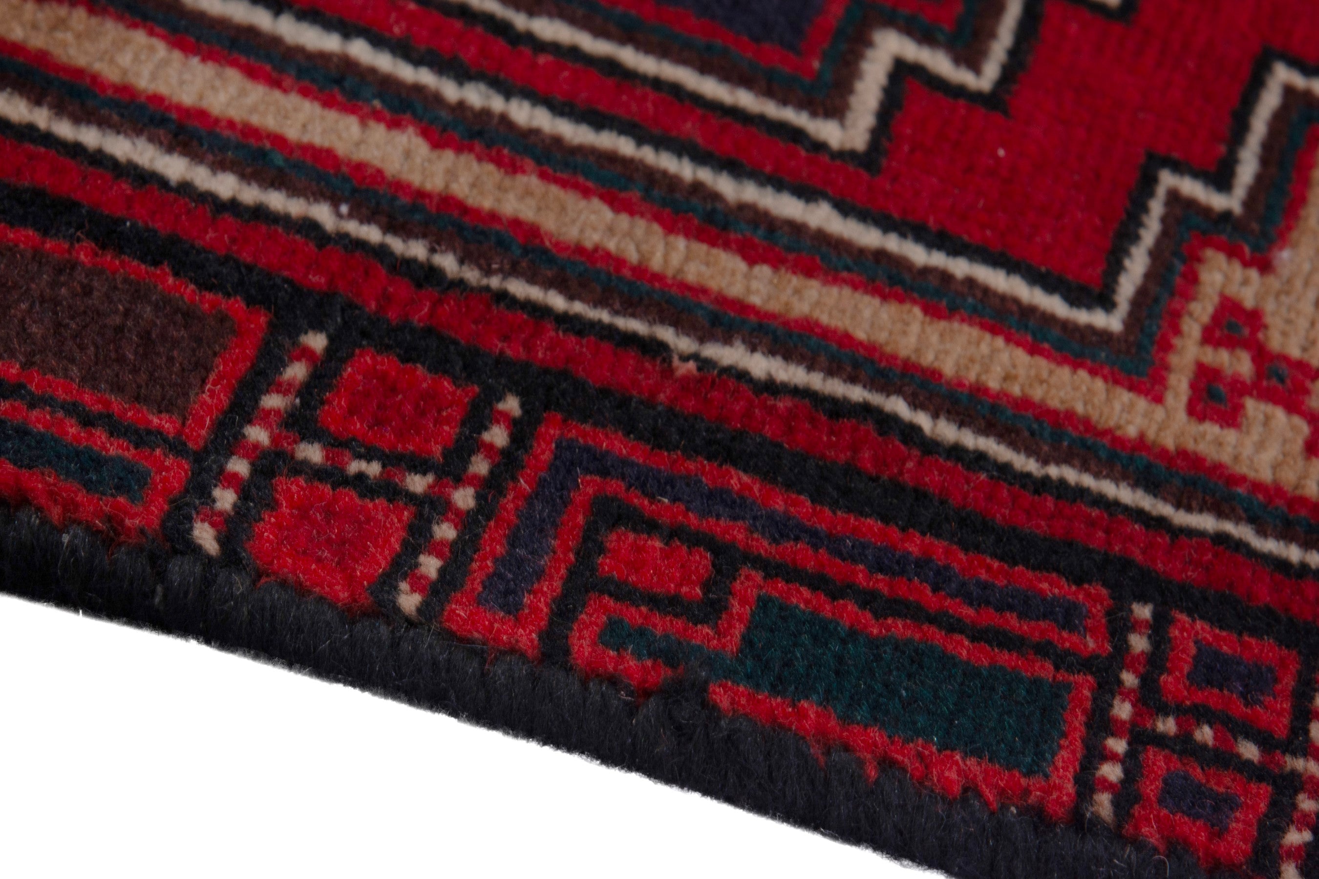 Persian Ardabil runner rug in burgundy and deep red, view 8 of 18