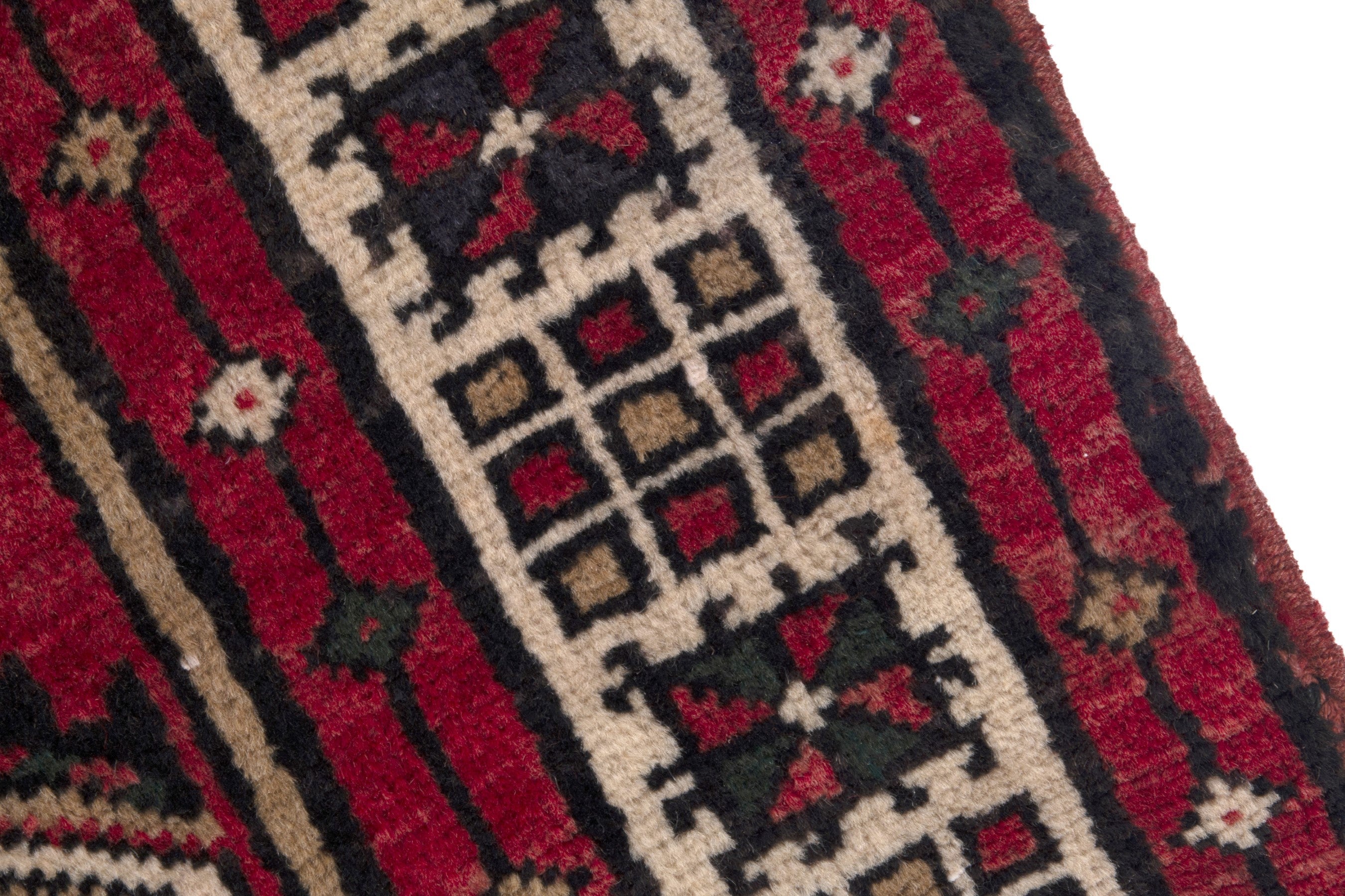 Persian Ardabil runner rug in cream and deep red, view 7 of 17