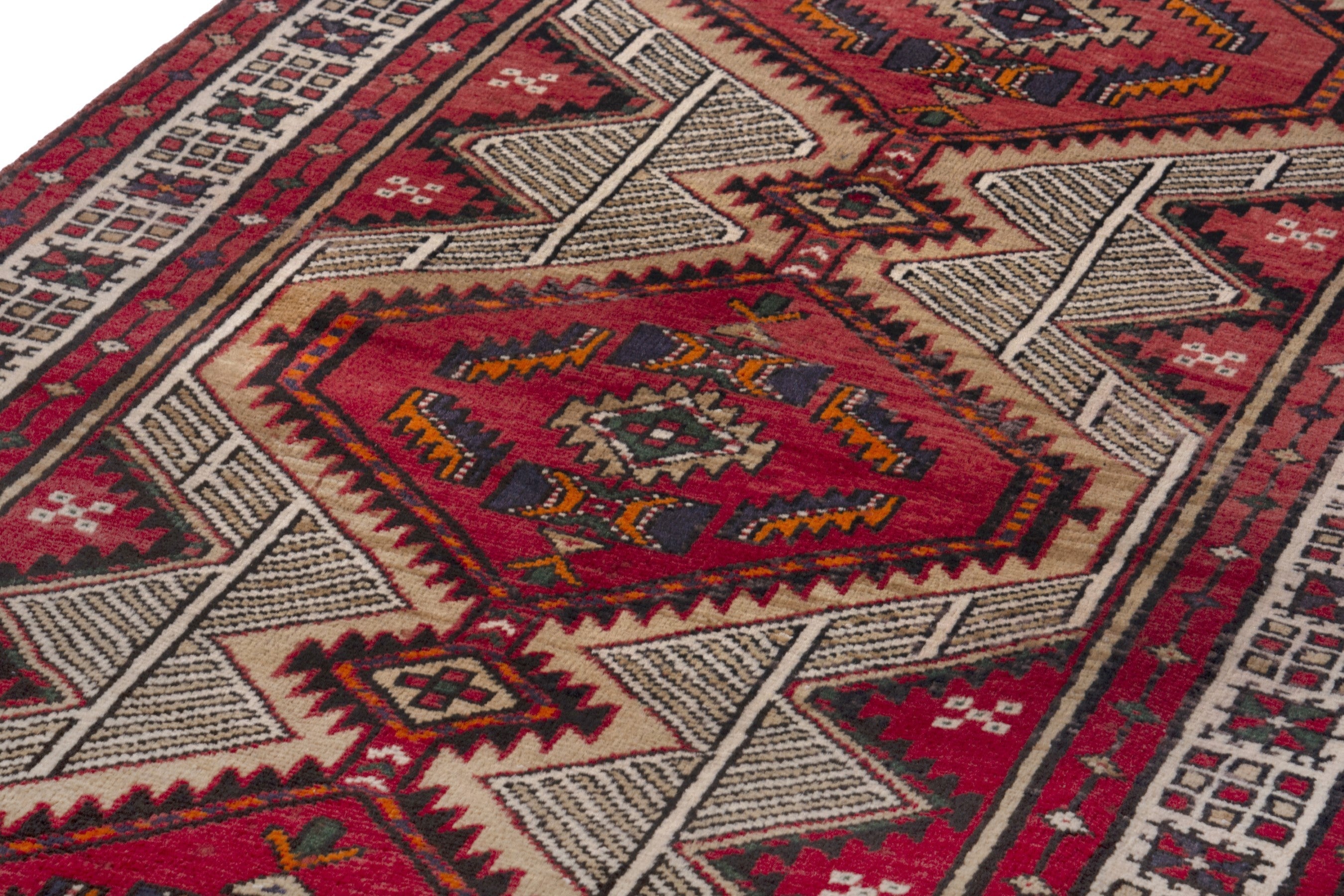 Persian Ardabil runner rug in cream and deep red, view 9 of 17
