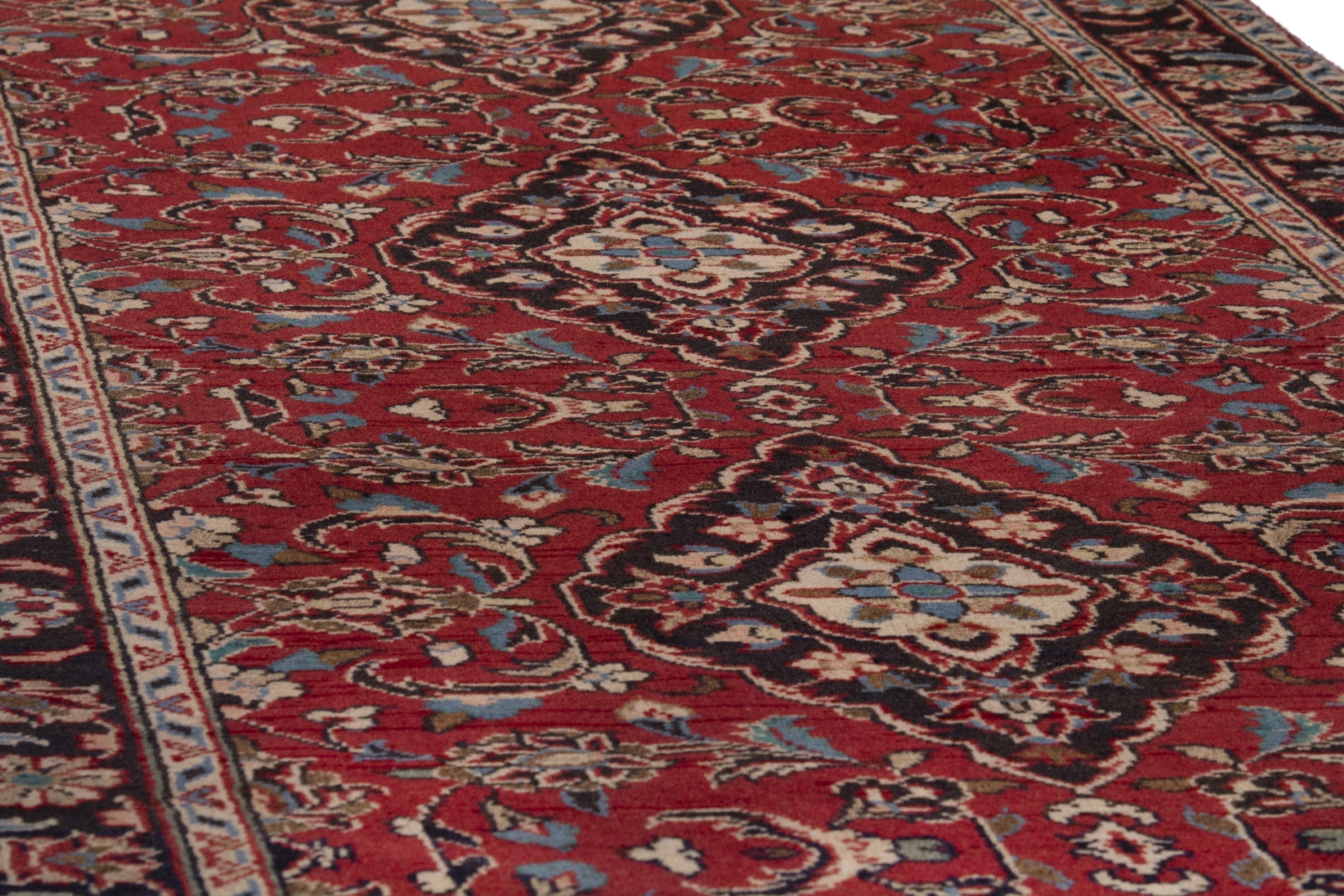 Persian Ardakan runner rug in deep red and dark brown, view 10 of 17