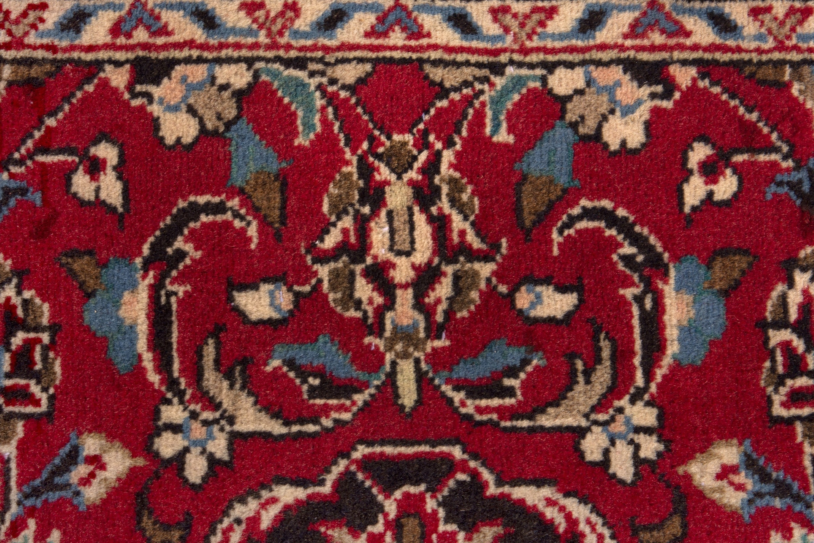 Persian Ardakan runner rug in deep red and dark brown, view 11 of 17