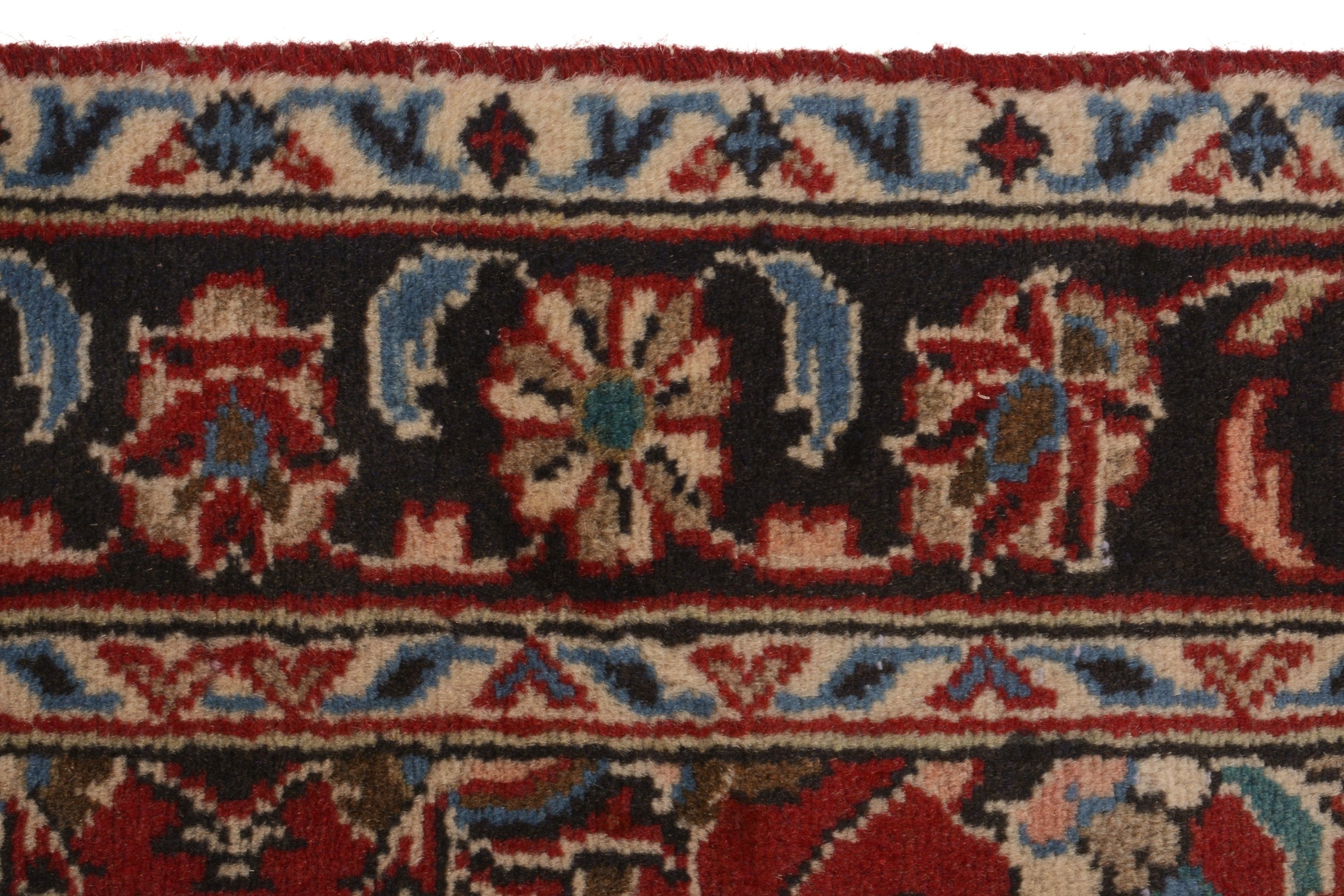 Persian Ardakan runner rug in deep red and dark brown, view 12 of 17