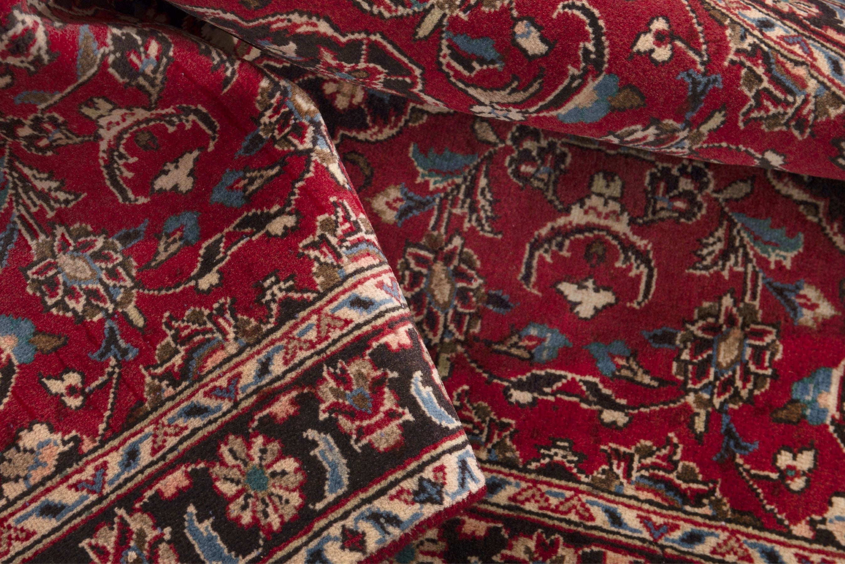 Persian Ardakan runner rug in deep red and dark brown, view 15 of 17