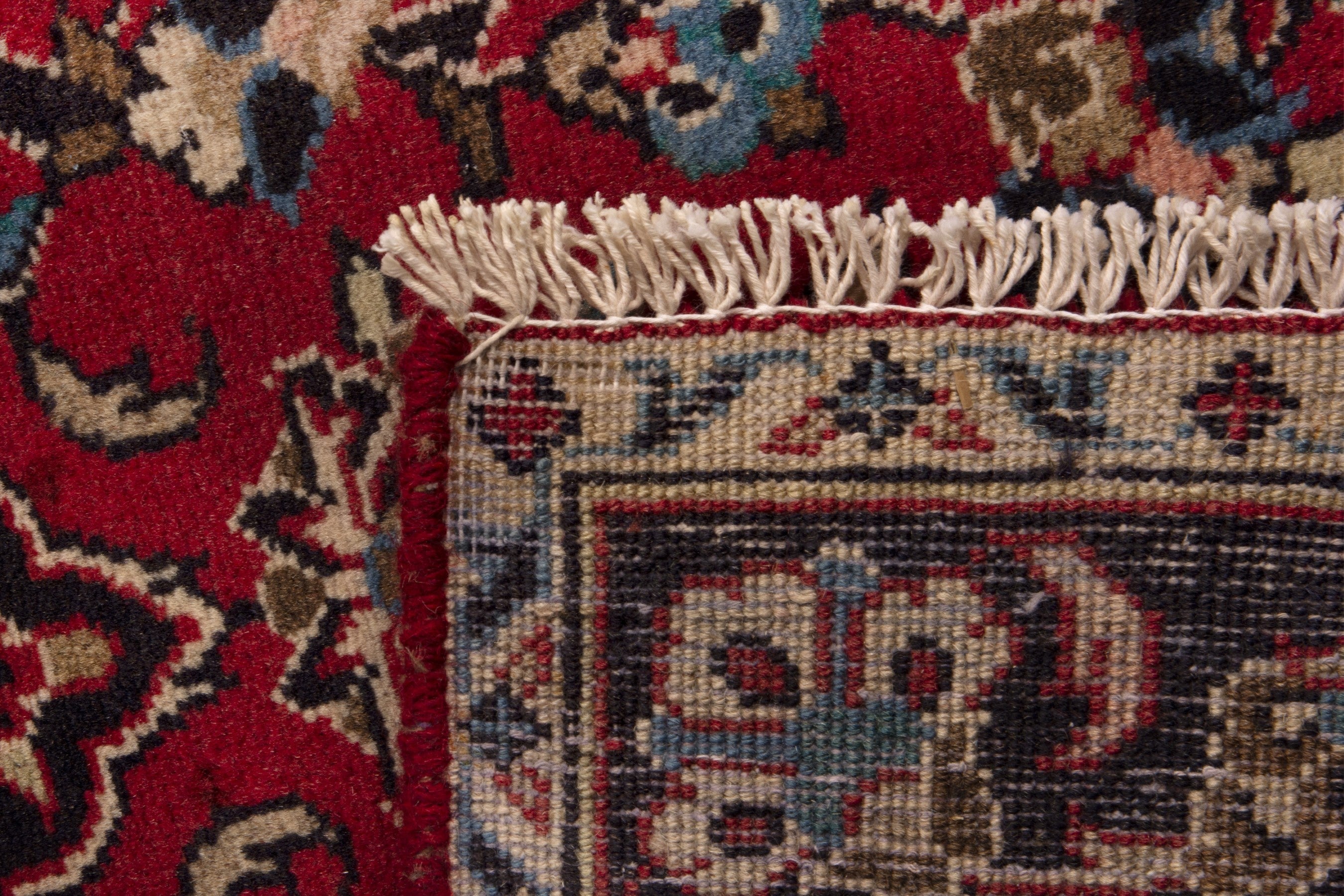 Persian Ardakan runner rug in deep red and dark brown, view 17 of 17