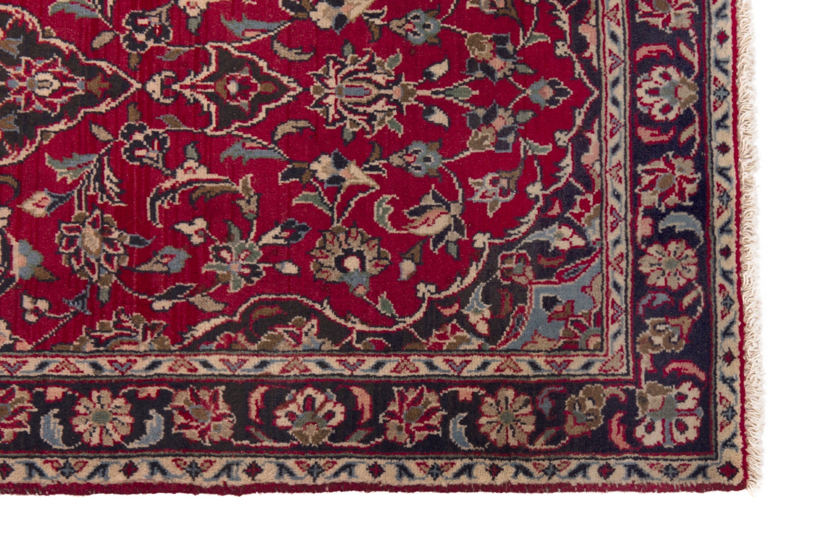 Persian Ardakan runner rug in deep red and dark brown, view 5 of 17
