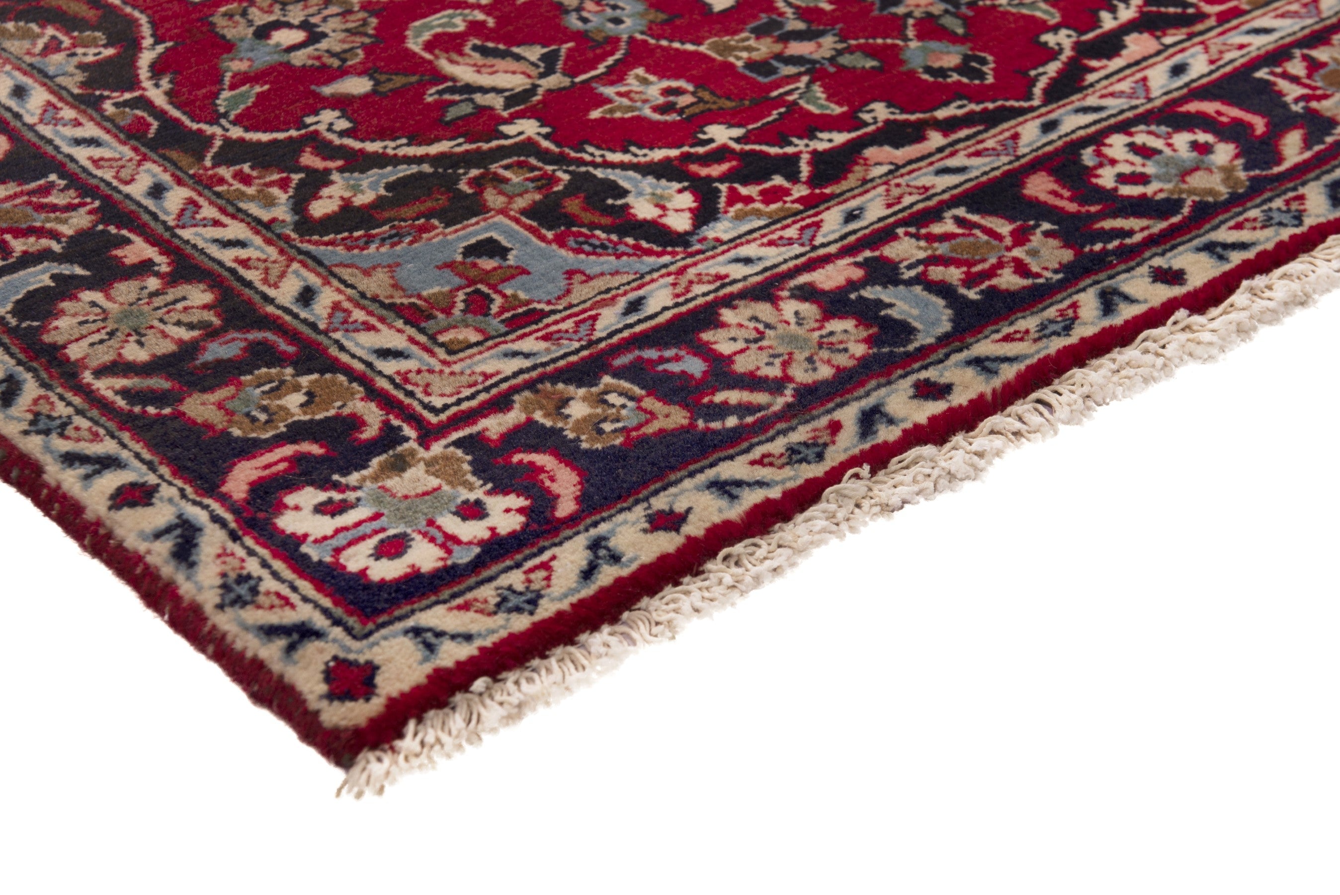 Persian Ardakan runner rug in deep red and dark brown, view 4 of 17