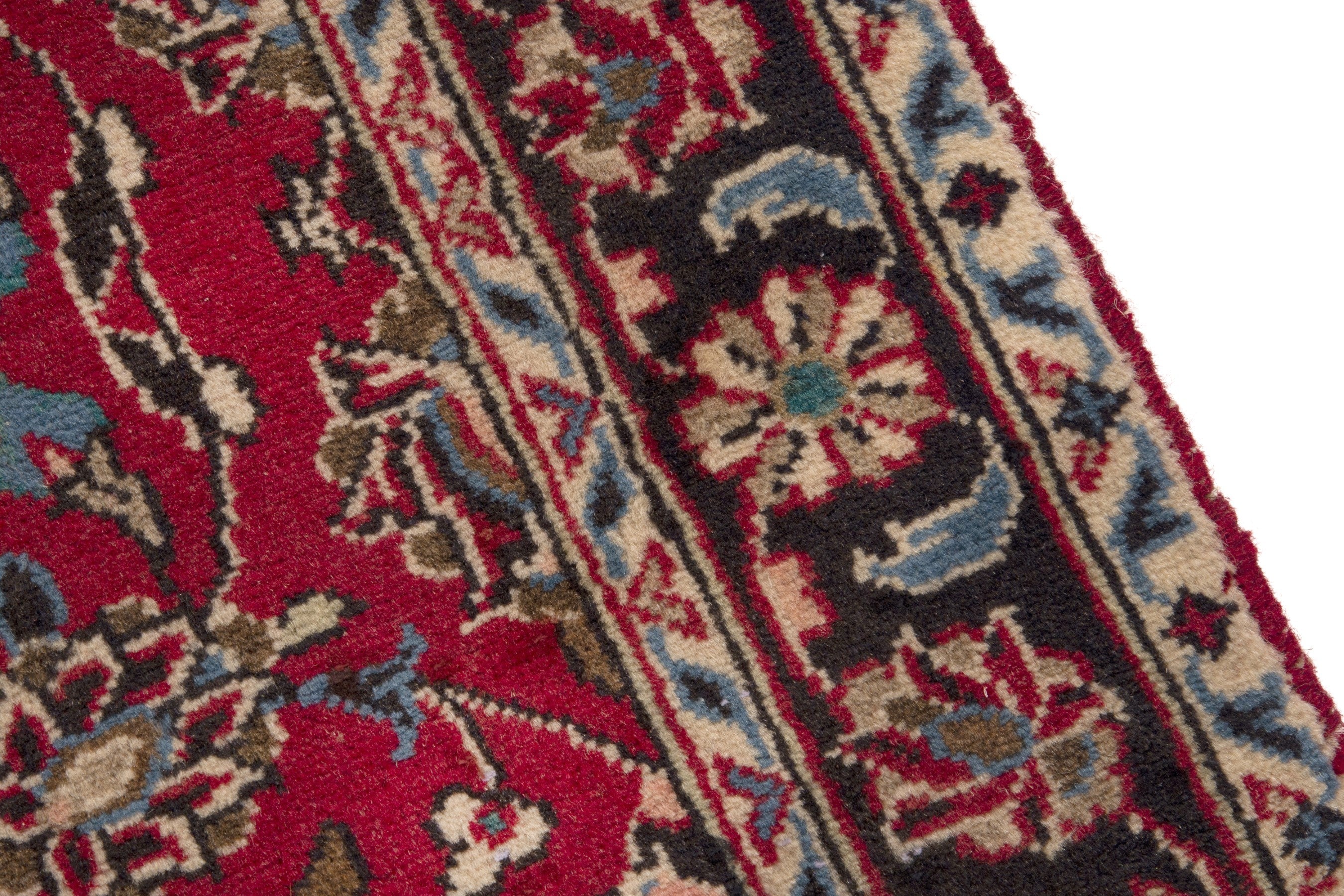 Persian Ardakan runner rug in deep red and dark brown, view 7 of 17