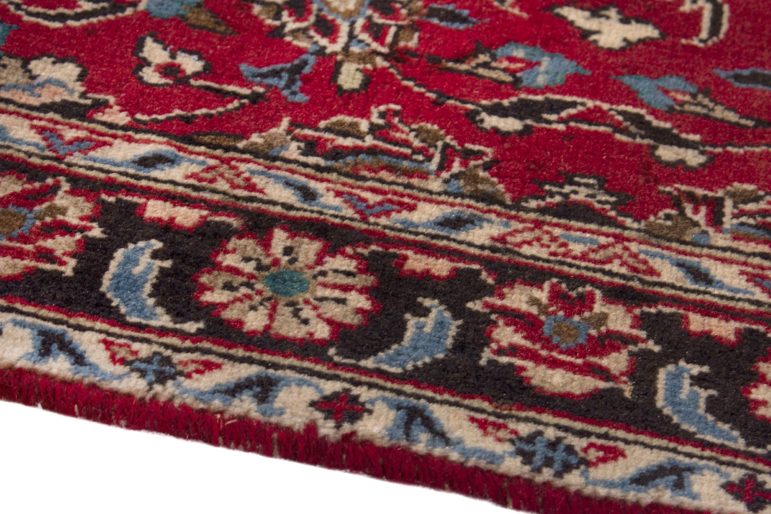Persian Ardakan runner rug in deep red and dark brown, view 8 of 17