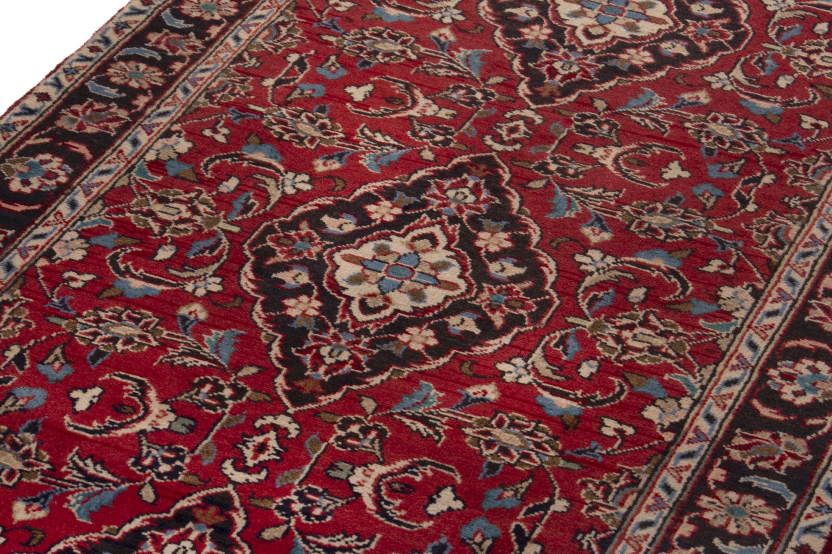 Persian Ardakan runner rug in deep red and dark brown, view 9 of 17