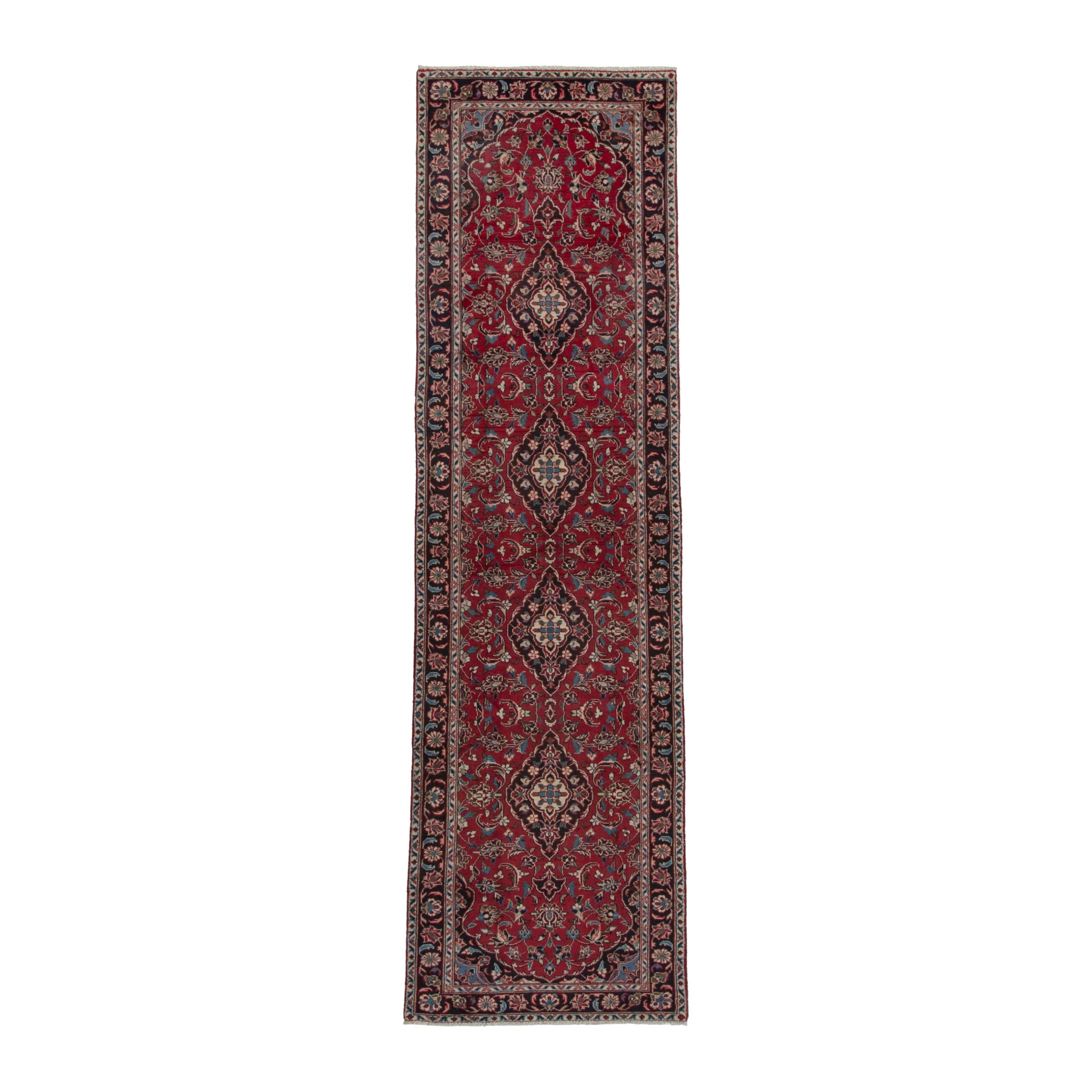 Persian Ardakan runner rug in deep red and dark brown, 2'7" x 9'8"