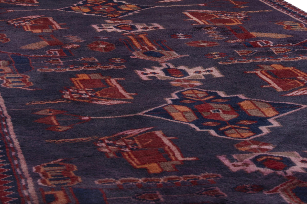 Turkish Anatolian runner rug in slate and deep red, view 3 of 18