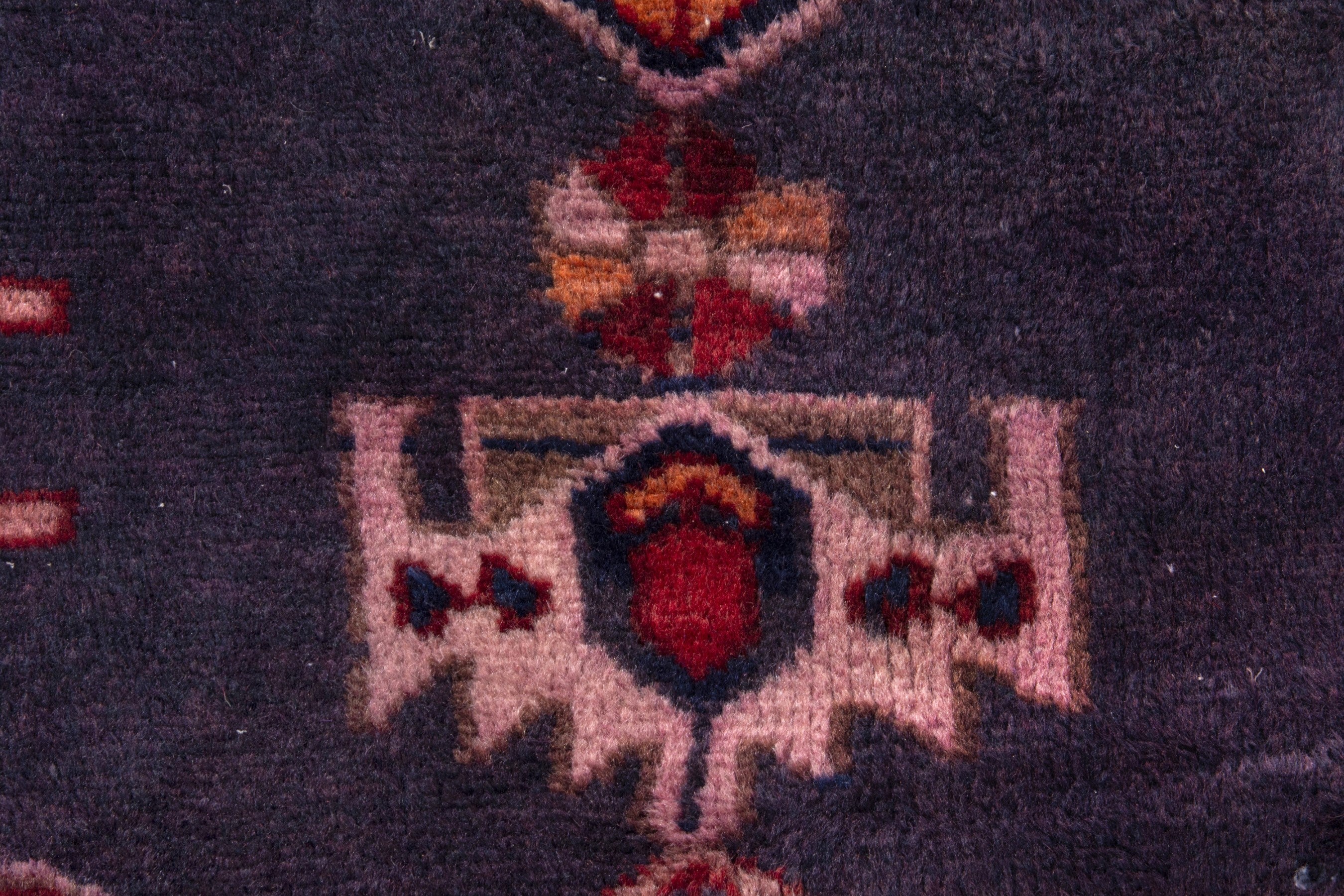 Turkish Anatolian runner rug in slate and deep red, view 12 of 17