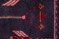 Turkish Anatolian runner rug in slate and deep red, view 6 of 18