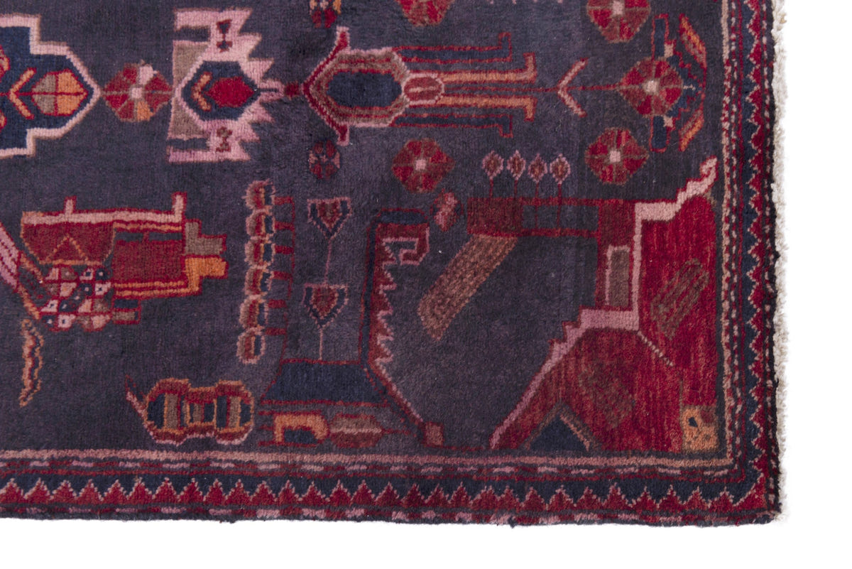 Turkish Anatolian runner rug in slate and deep red, view 14 of 18