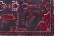 Turkish Anatolian runner rug in slate and deep red, view 14 of 18
